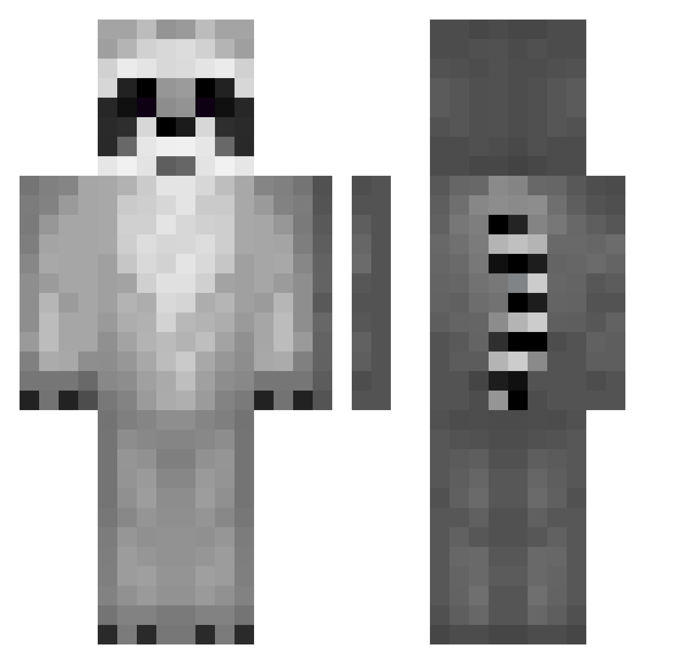 DerPazifist Minecraft skin, front and back view