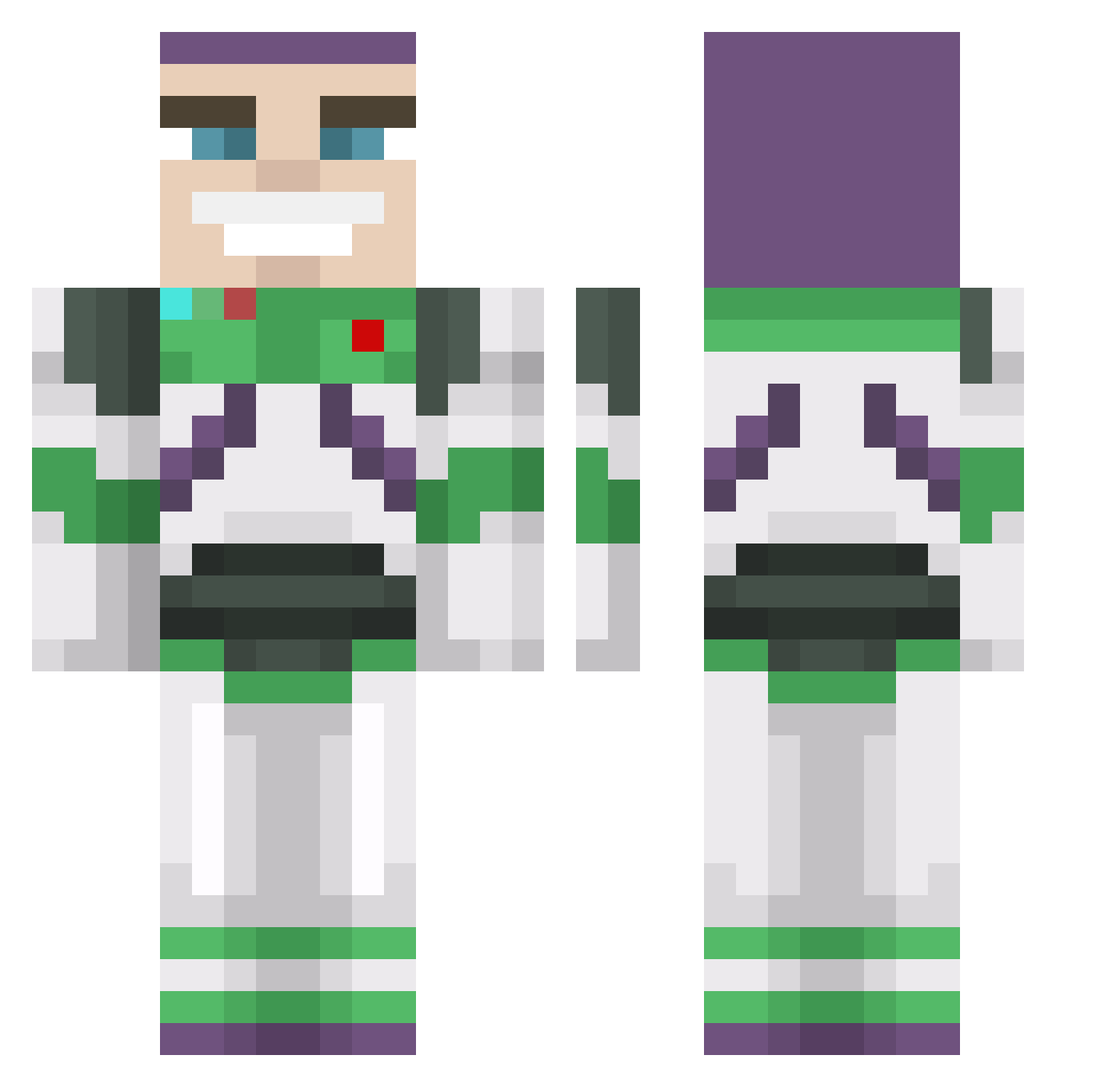 pekachan Minecraft skin, front and back view