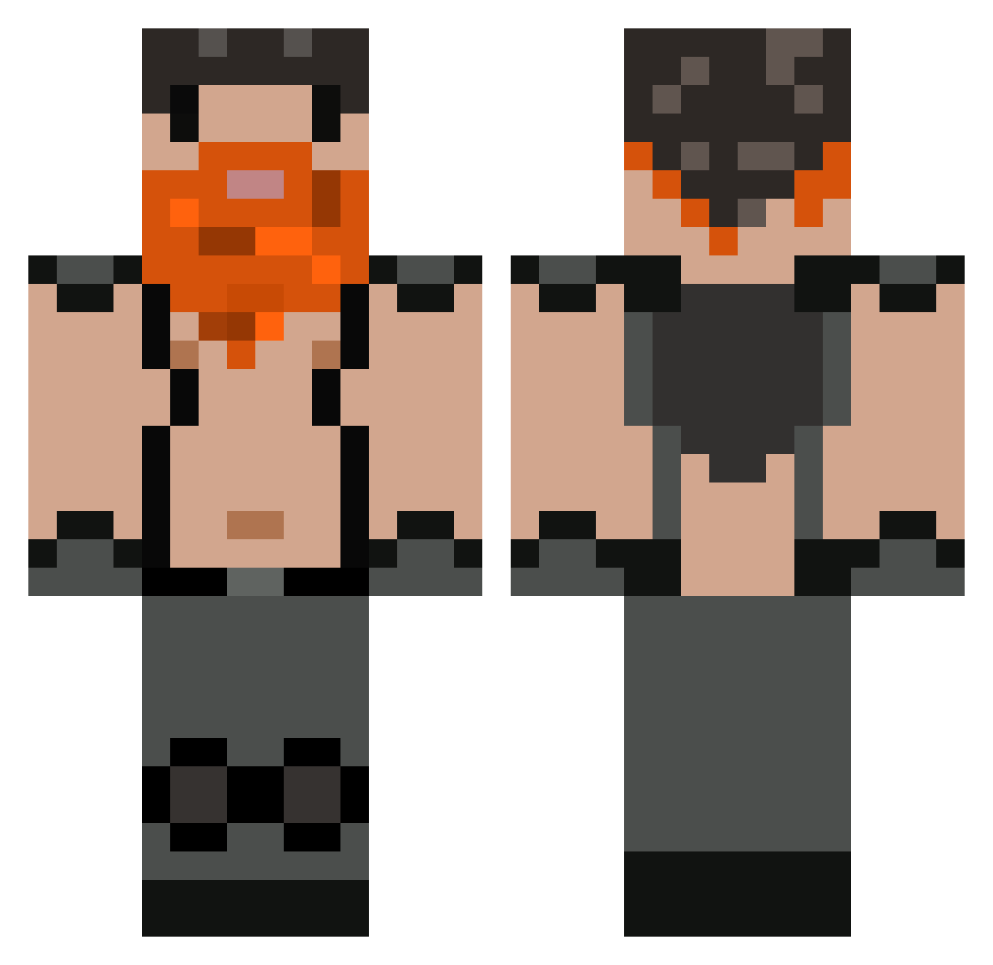 sext Minecraft skin, front and back view