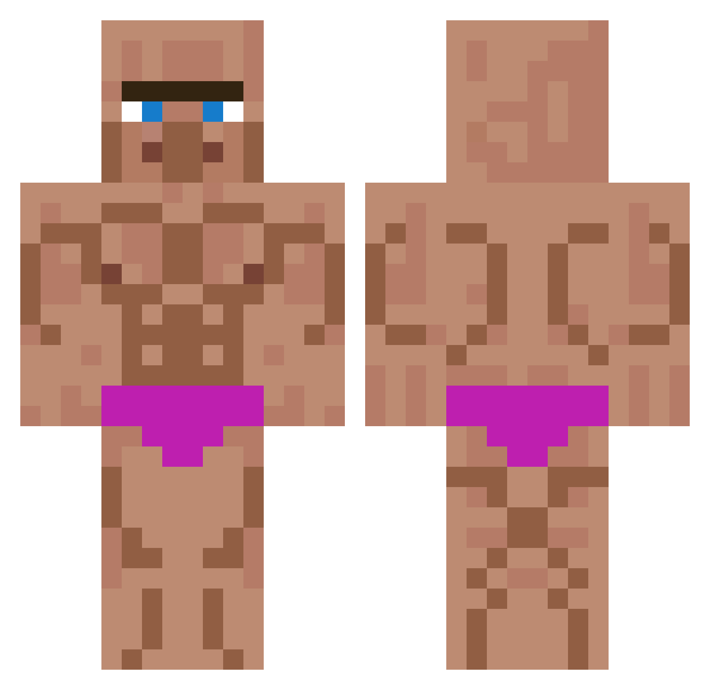 Rexy565 Minecraft skin, front and back view