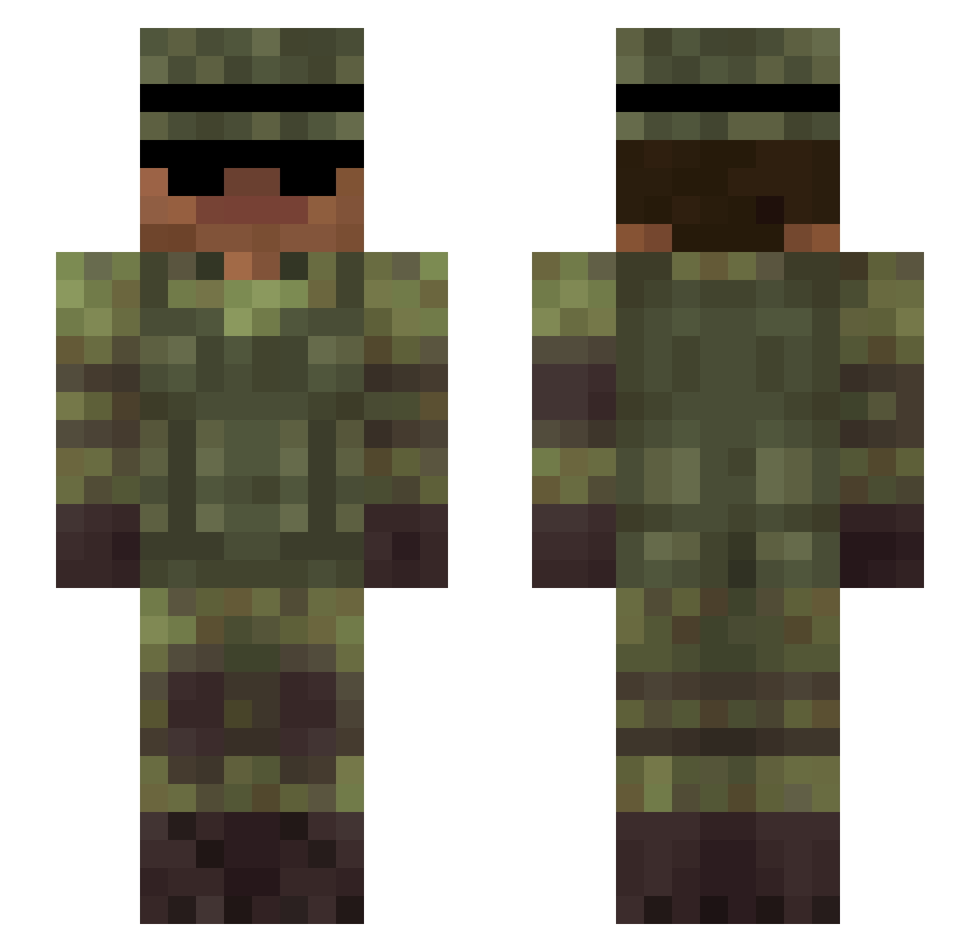 0aze Minecraft skin, front and back view