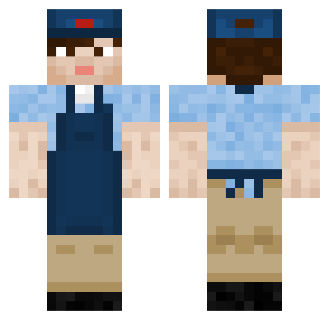 Sam_Lackin Minecraft skin, front and back view