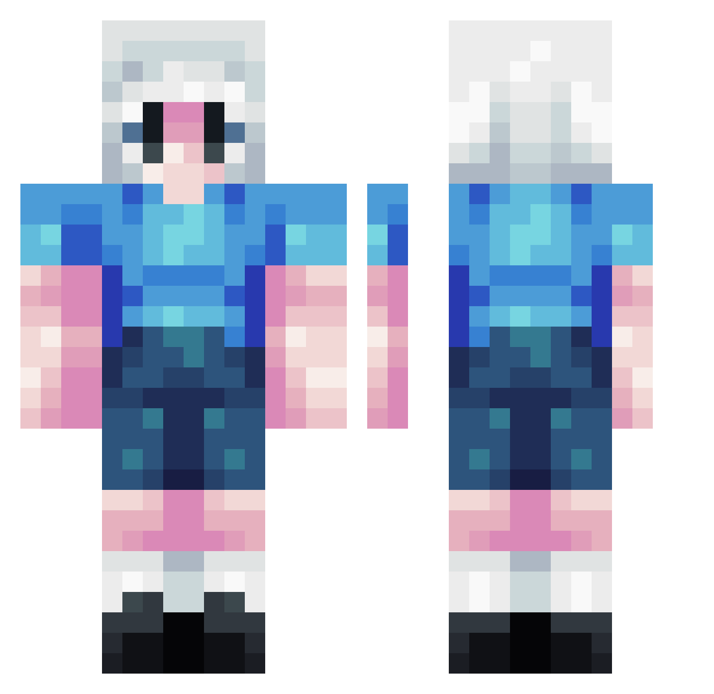 tubrak Minecraft skin, front and back view