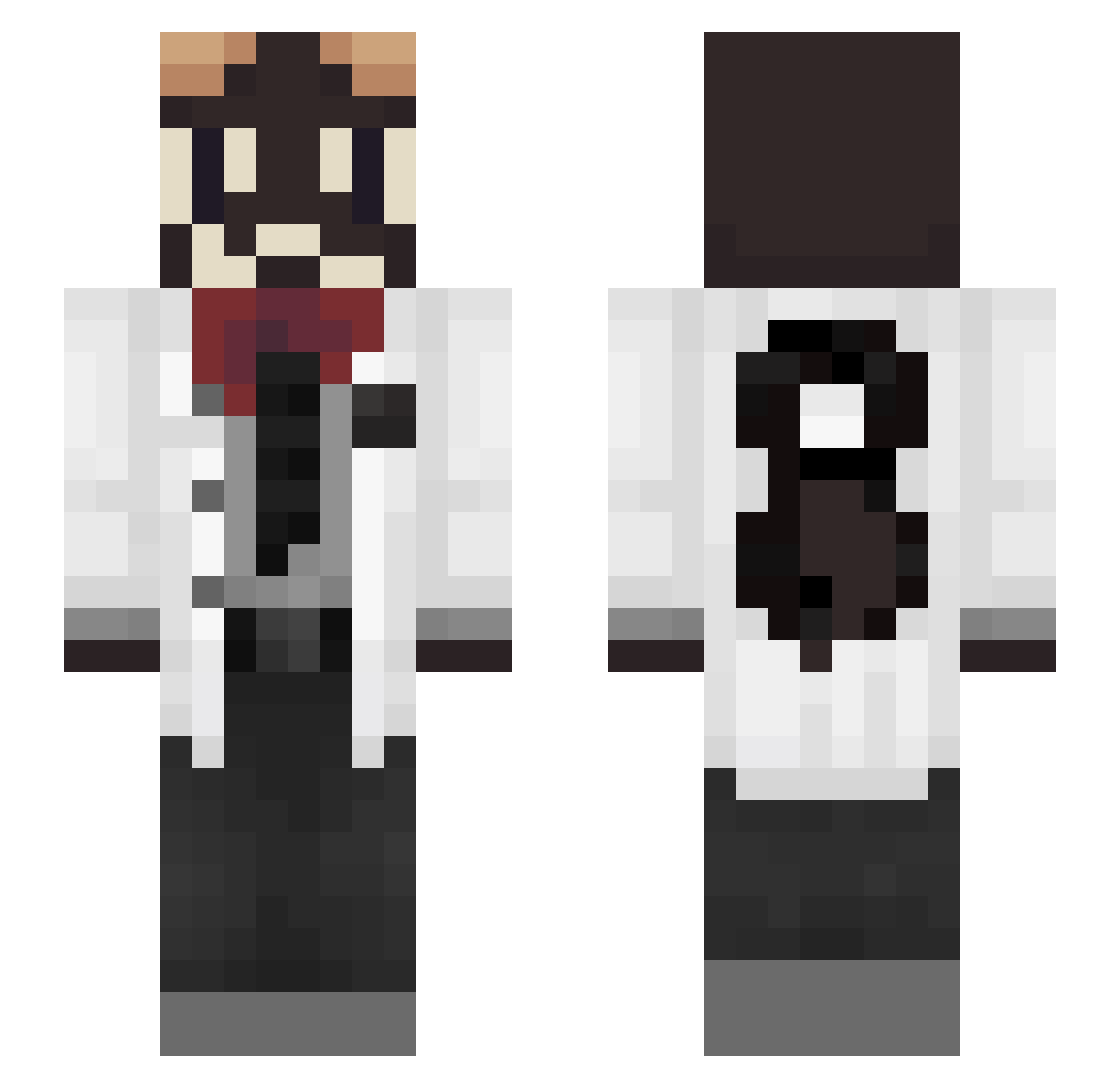 f1soup Minecraft skin, front and back view