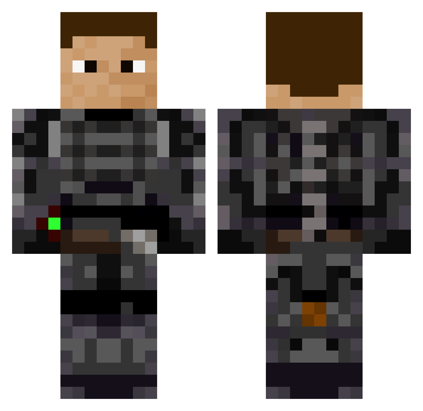Reielb15 Minecraft skin, front and back view