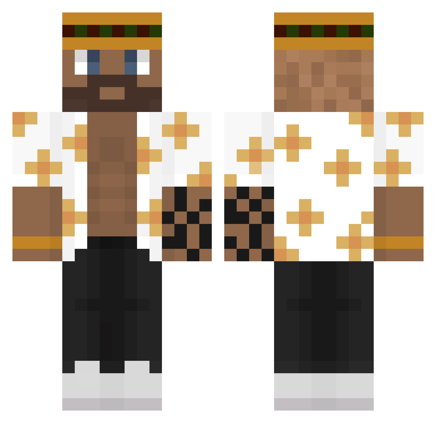Wodzus Minecraft skin, front and back view