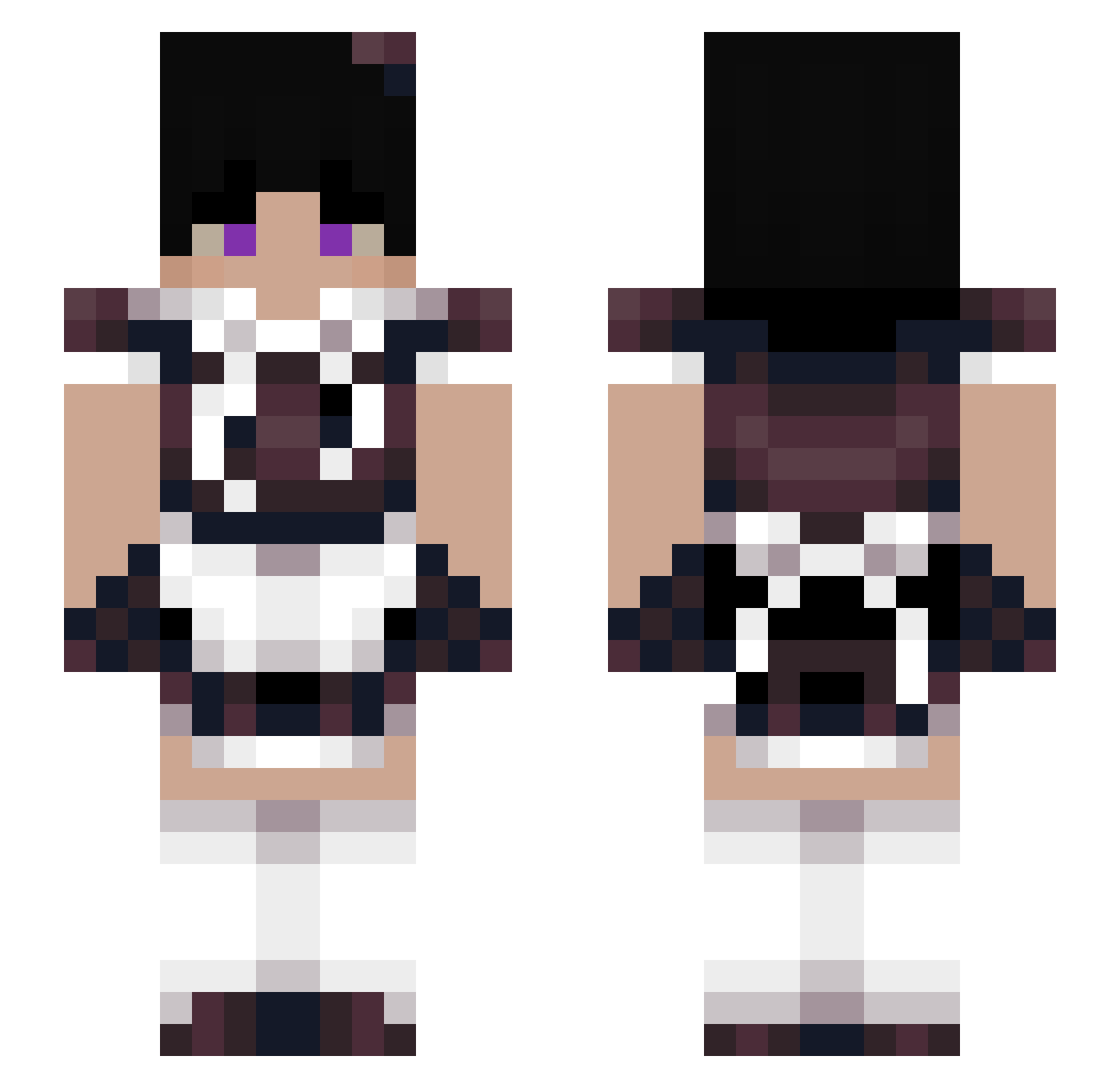 Te7z Minecraft skin, front and back view