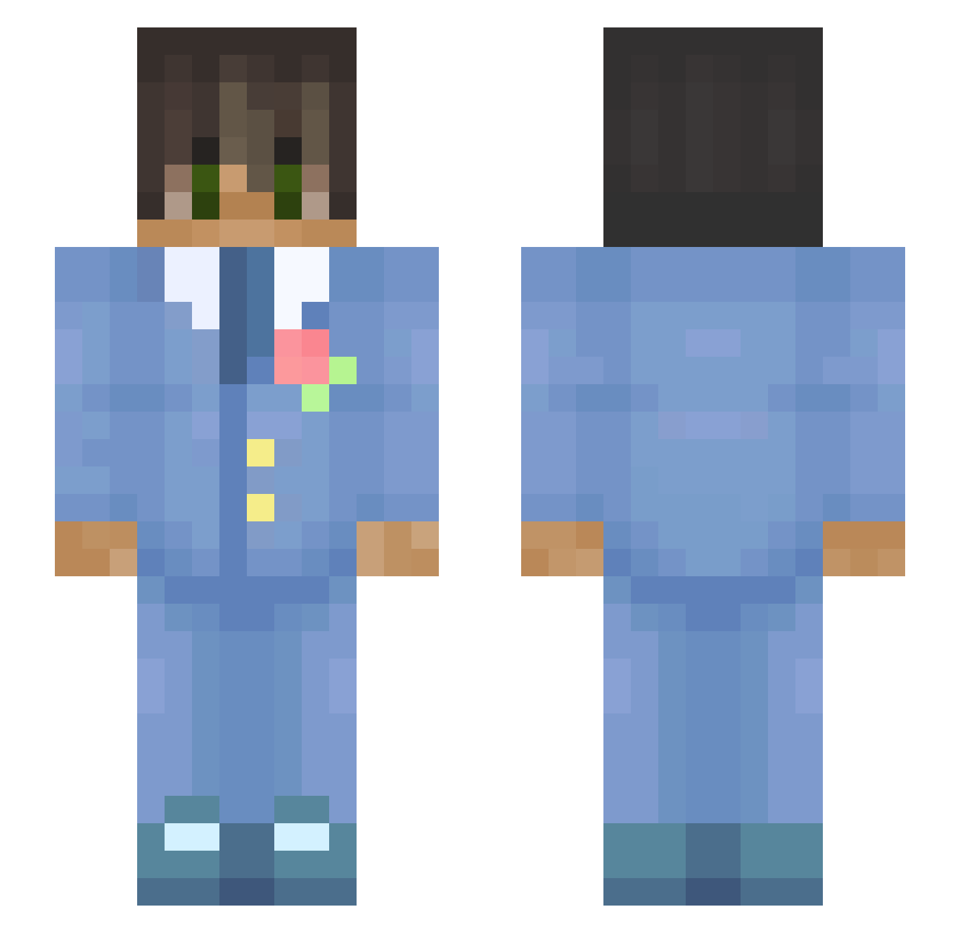 NotBryce101 Minecraft skin, front and back view