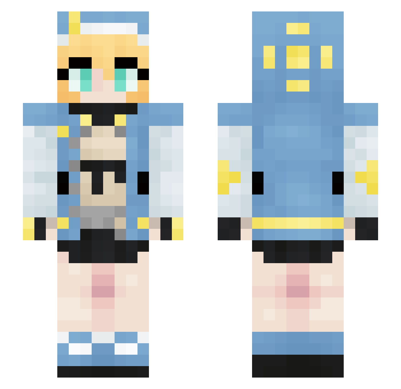 ISLAND_HERO Minecraft skin, front and back view