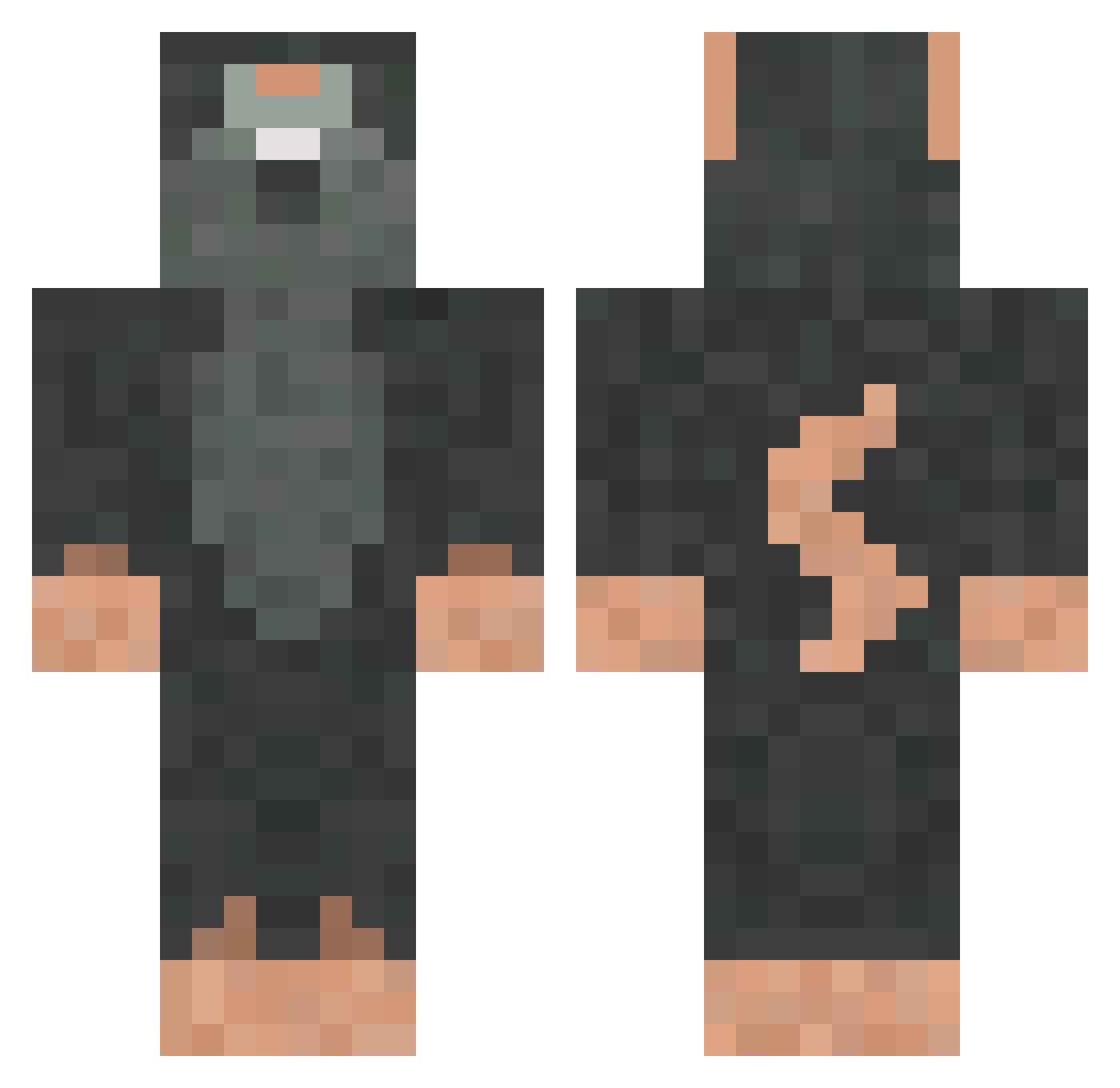tokiotristee Minecraft skin, front and back view