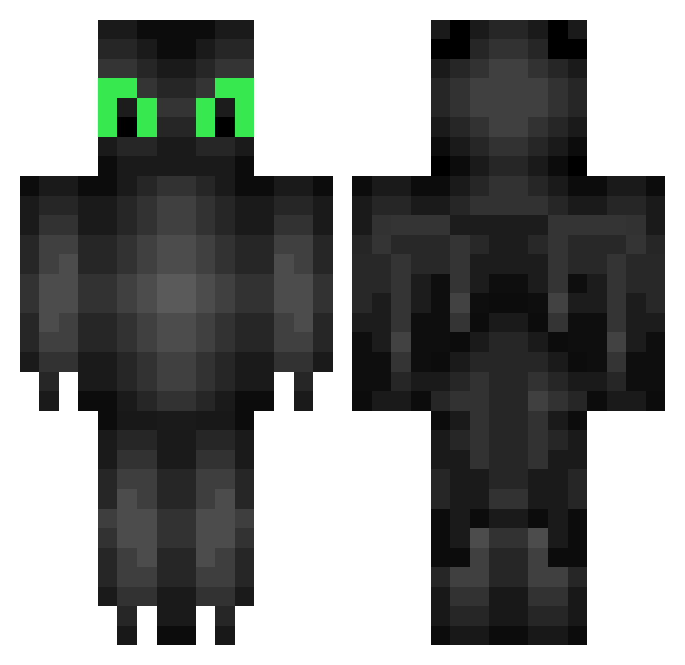 Wyvern Minecraft skin, front and back view