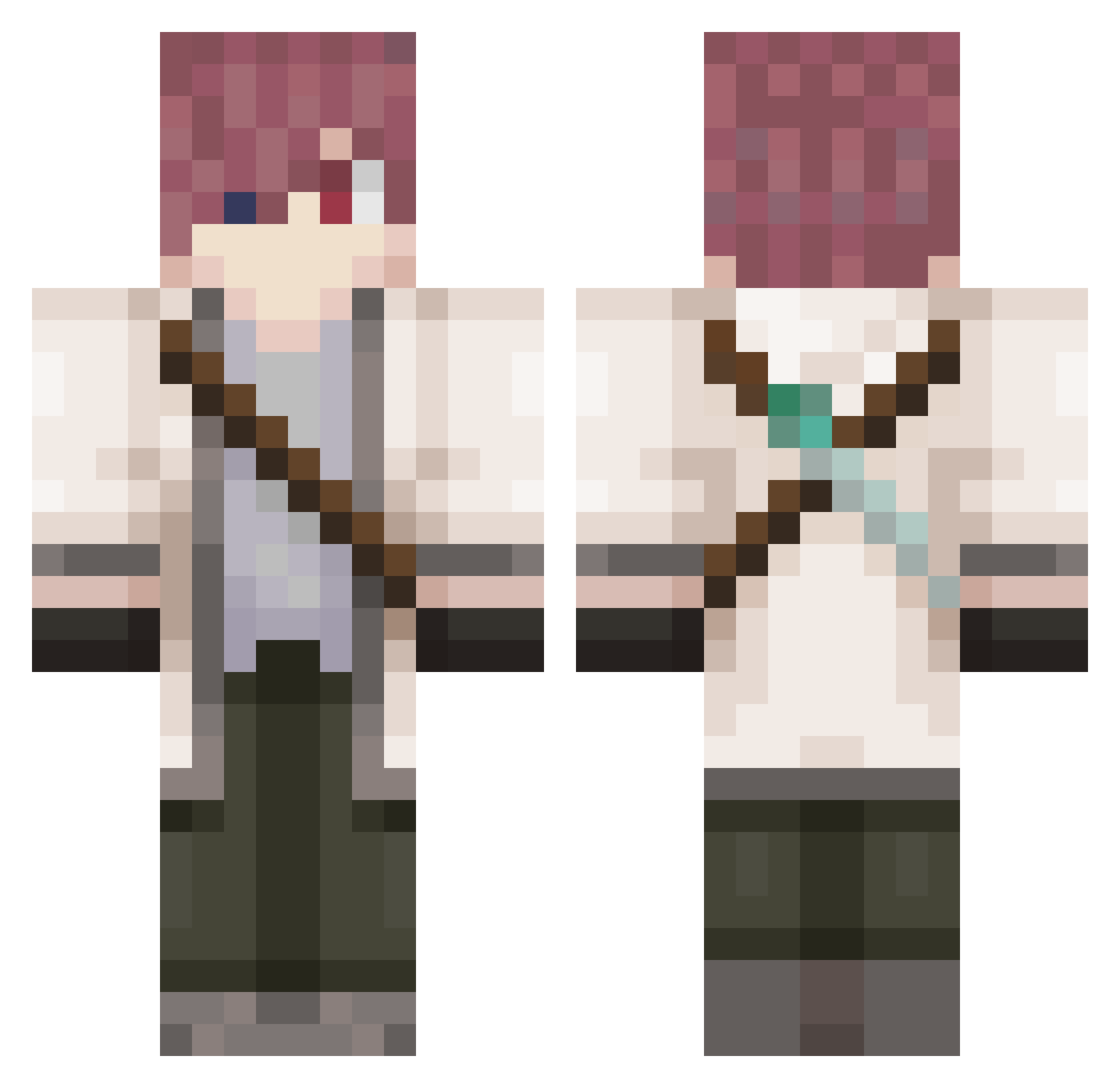 Ace_rogue Minecraft skin, front and back view