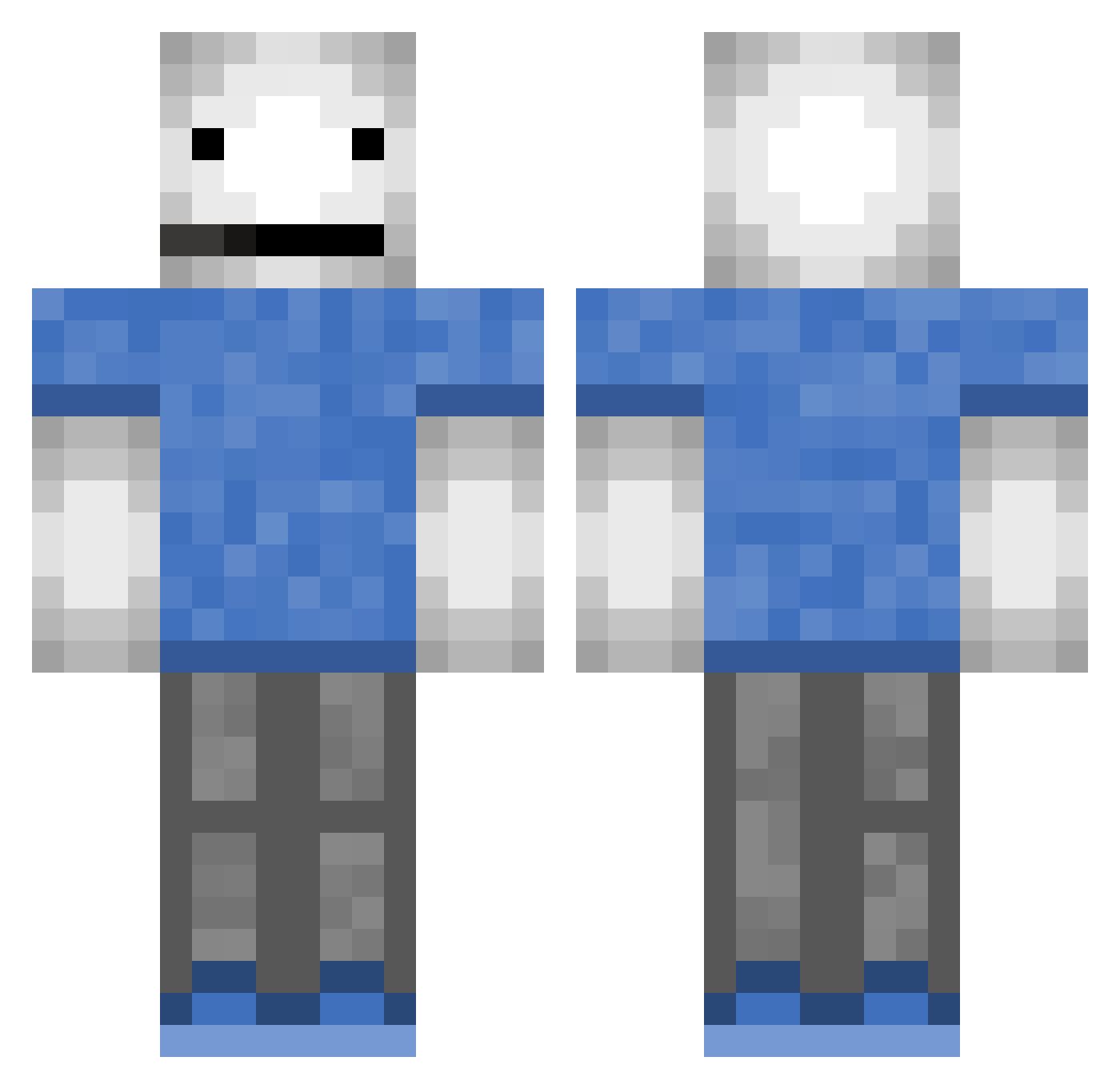 YTpro000 Minecraft skin, front and back view