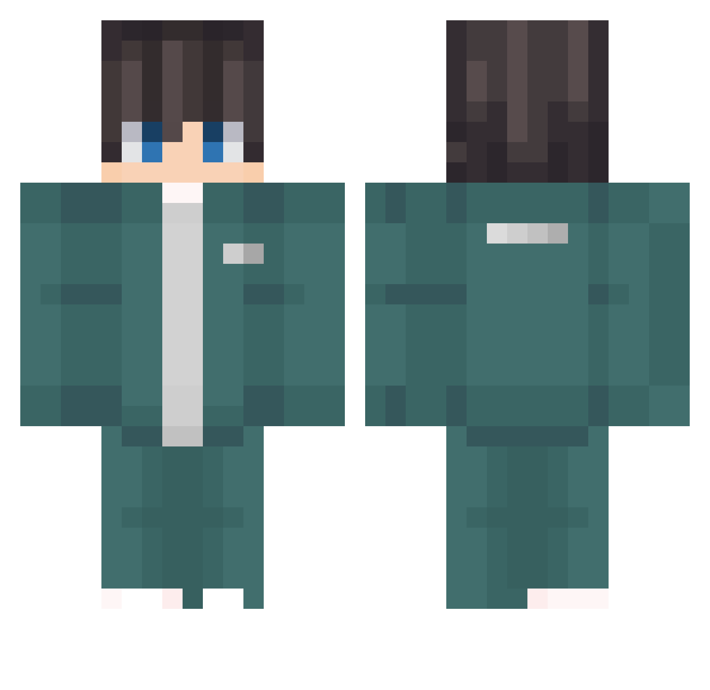 arcin21345678 Minecraft skin, front and back view