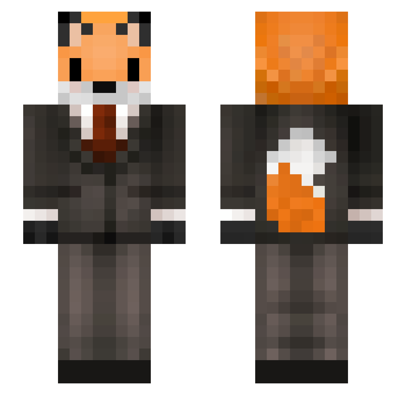 SoyPerrito Minecraft skin, front and back view