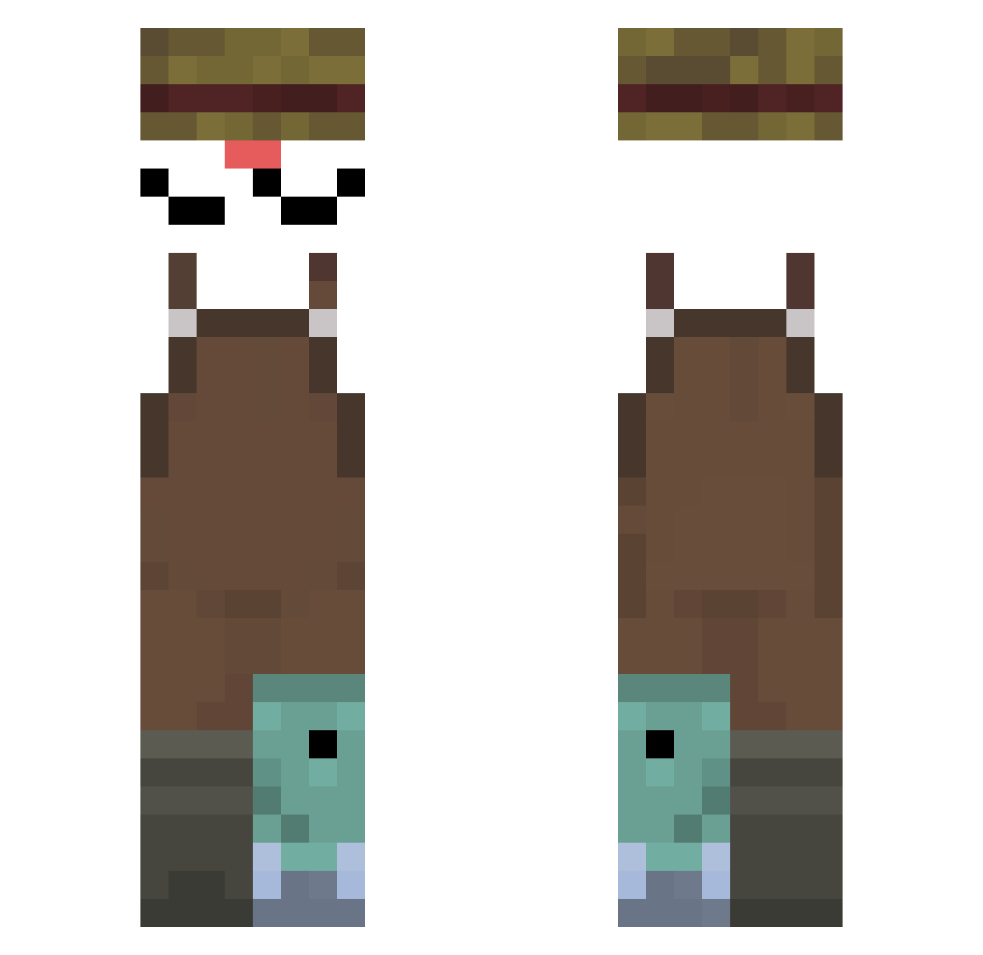wgoby Minecraft skin, front and back view