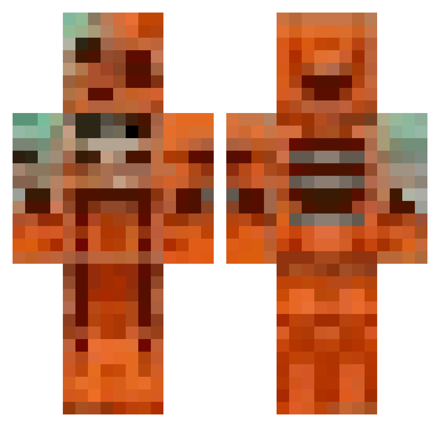 TeaPex Minecraft skin, front and back view