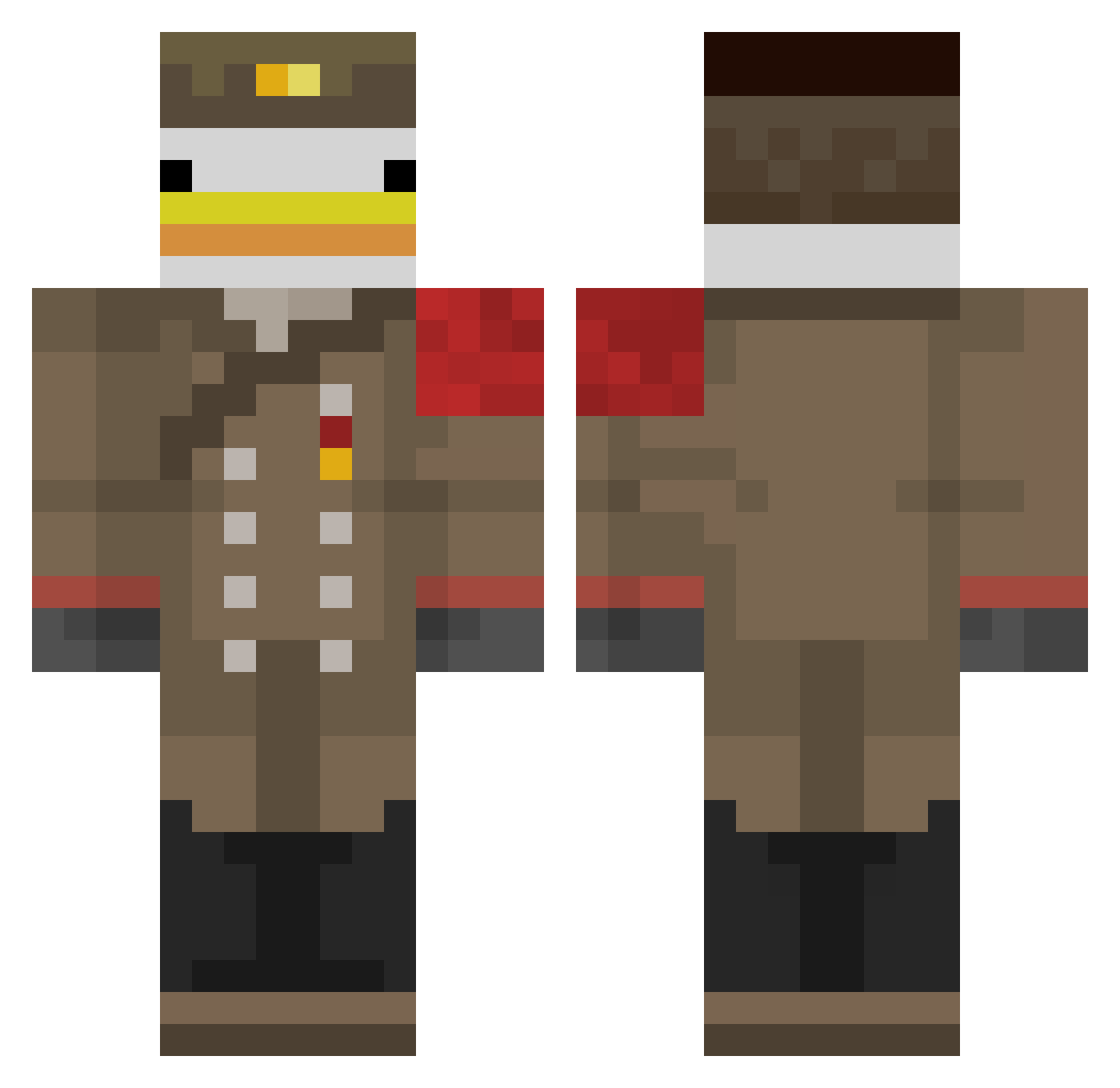 BlancDePoule Minecraft skin, front and back view
