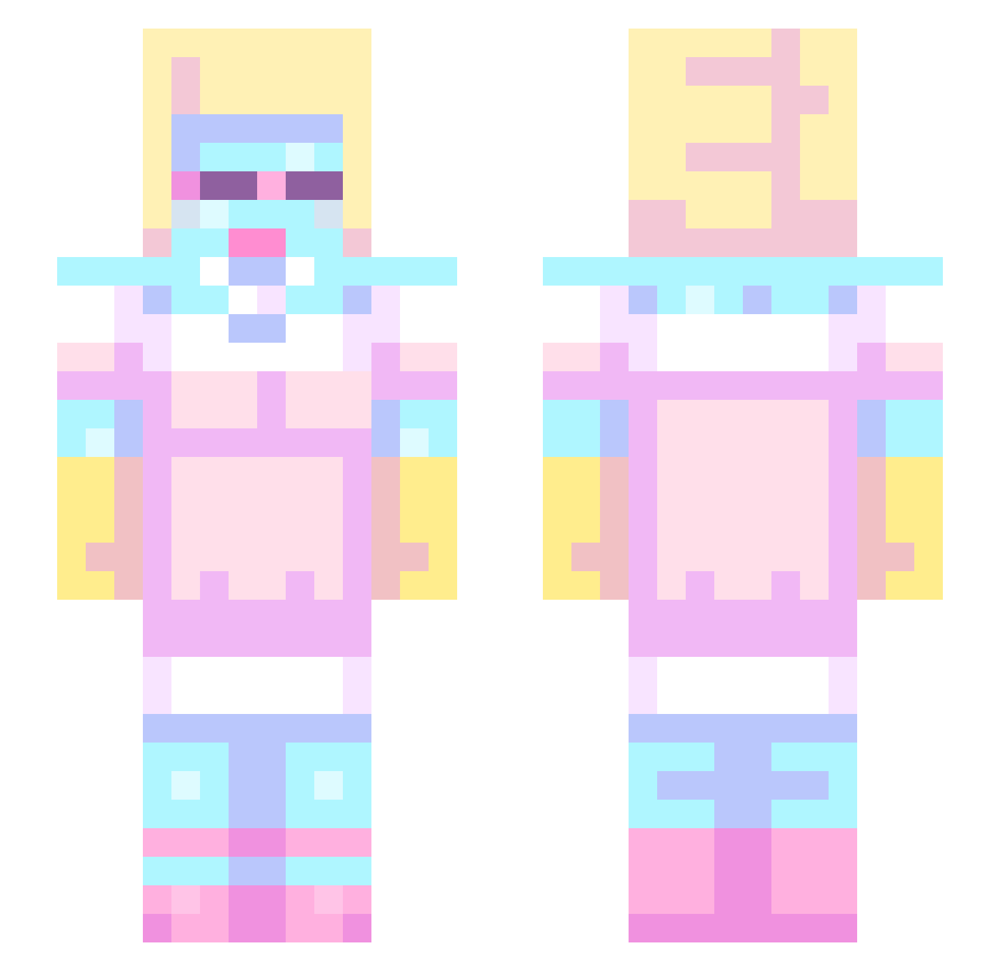 ThatAlienBissh Minecraft skin, front and back view