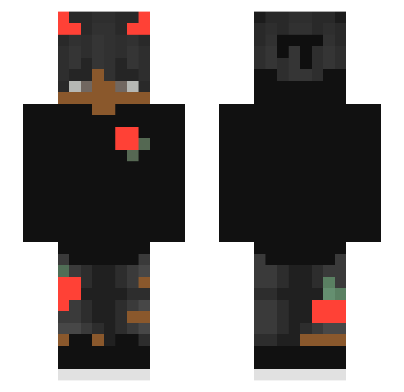 Robby2Real Minecraft skin, front and back view