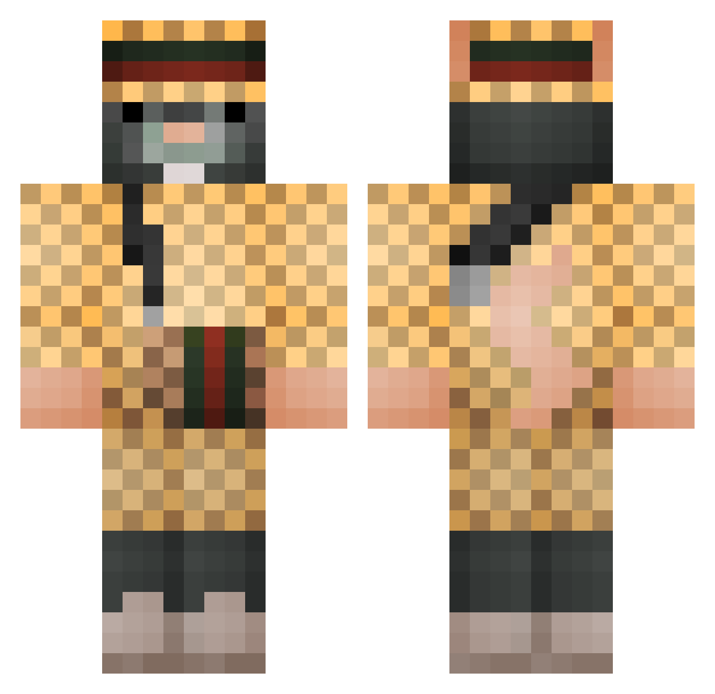 guccipak Minecraft skin, front and back view
