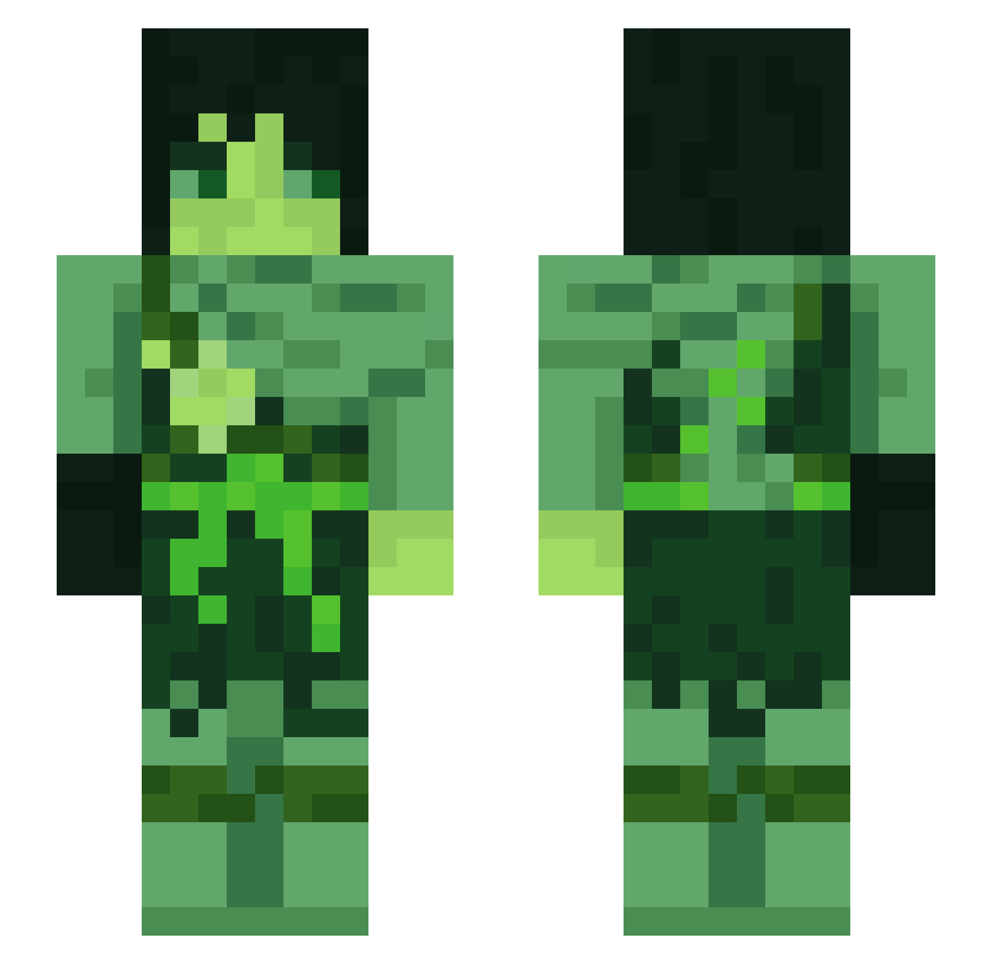 squishybeanss Minecraft skin, front and back view
