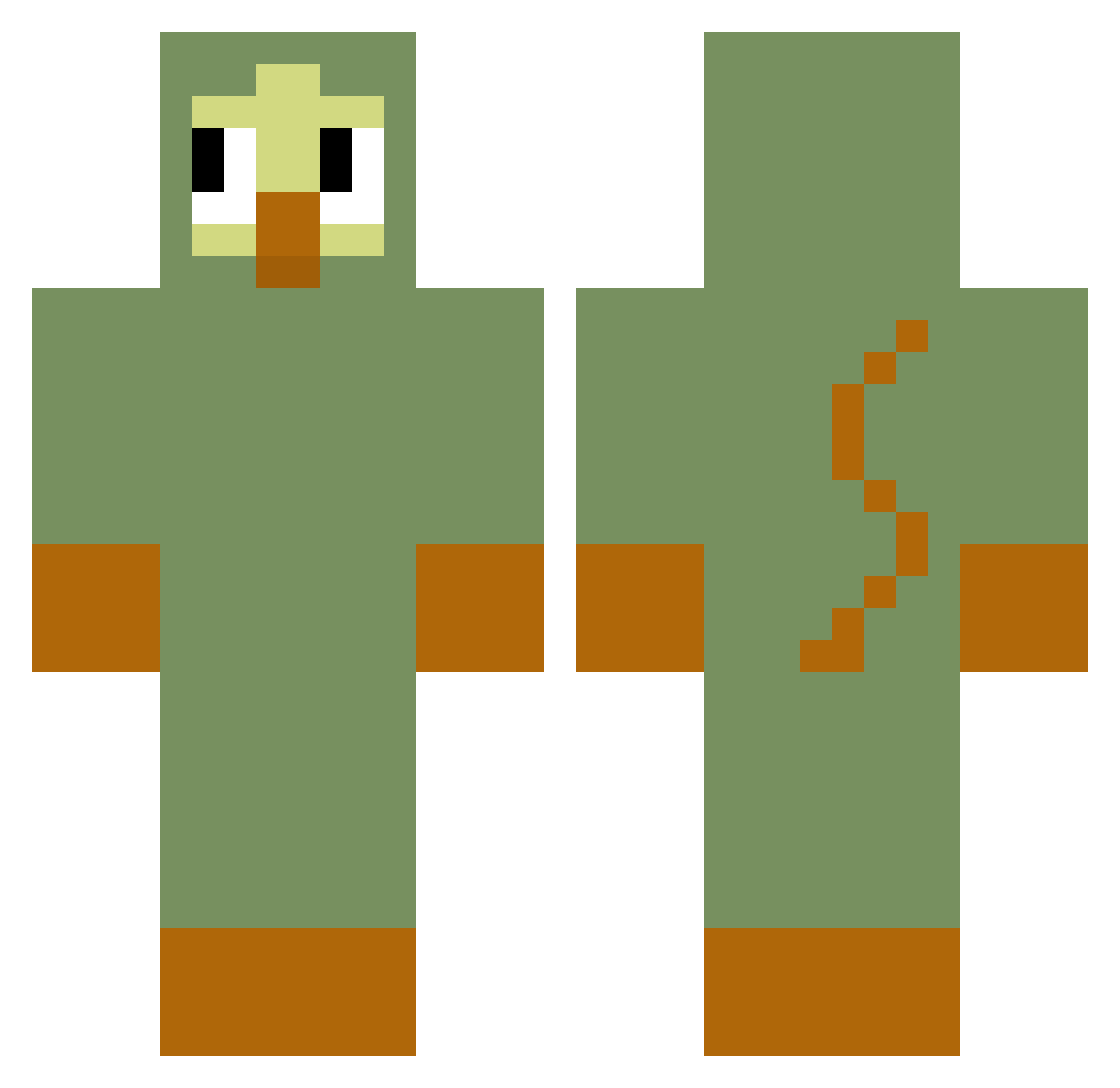 pu1pui_chan Minecraft skin, front and back view