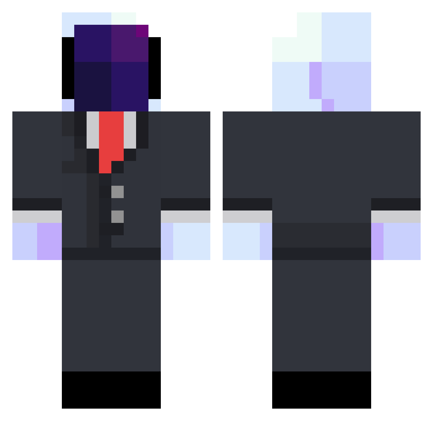 BRUHgarlic Minecraft skin, front and back view