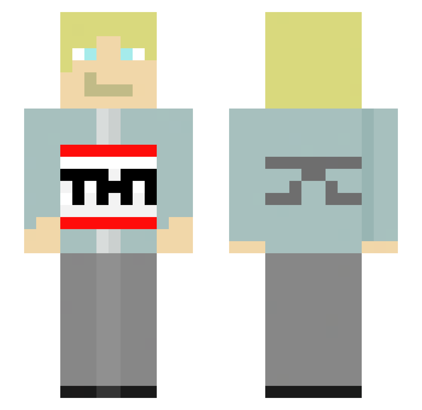 sisifasola Minecraft skin, front and back view