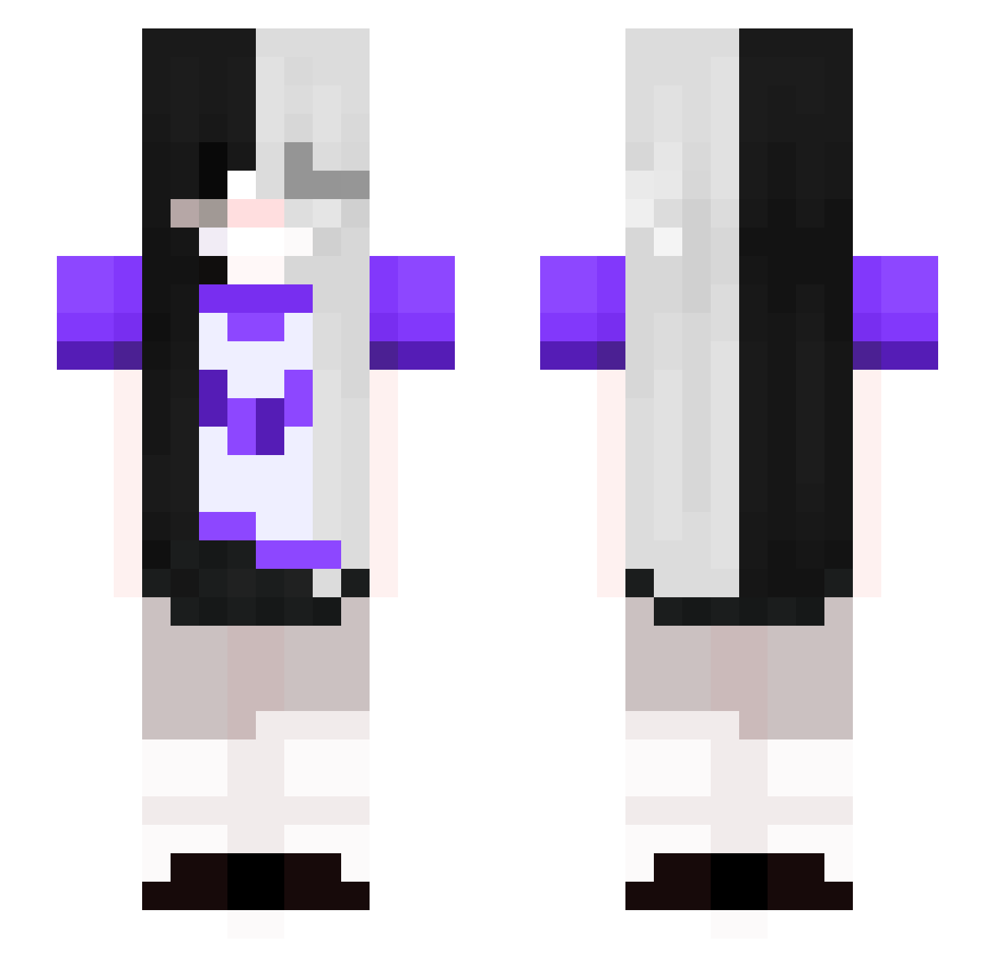 Xidorina Minecraft skin, front and back view