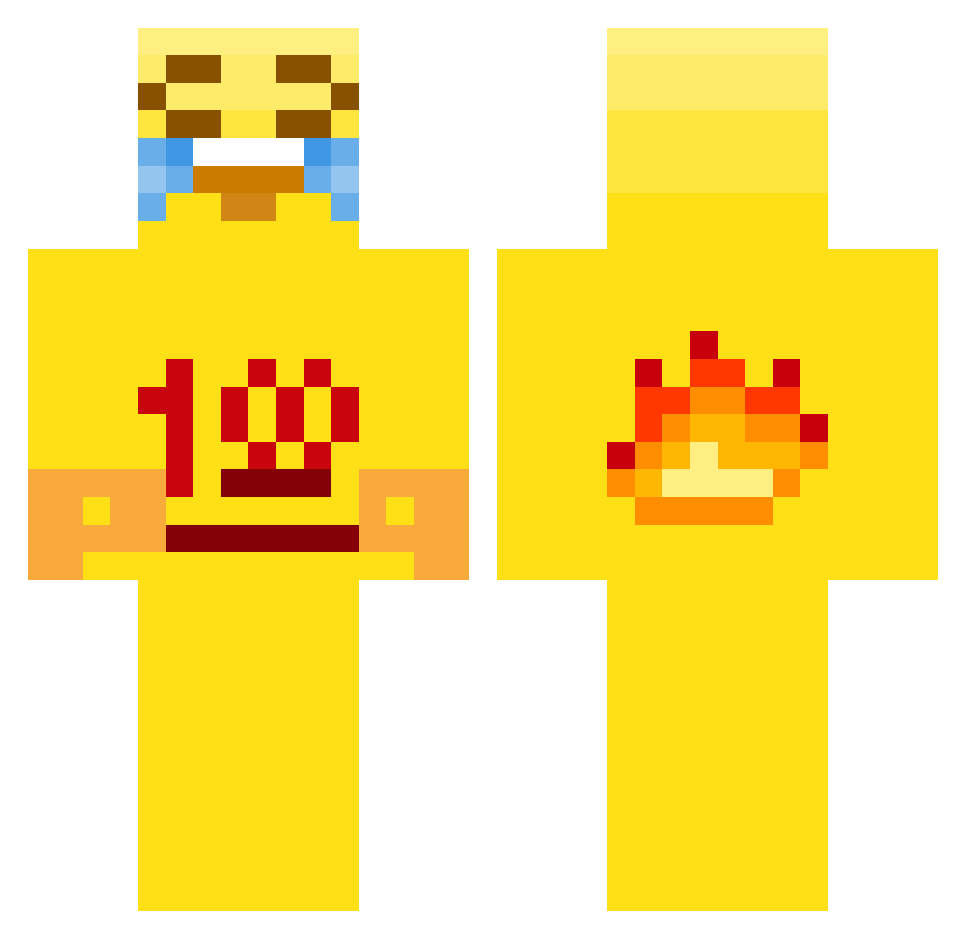bilbobjoe Minecraft skin, front and back view