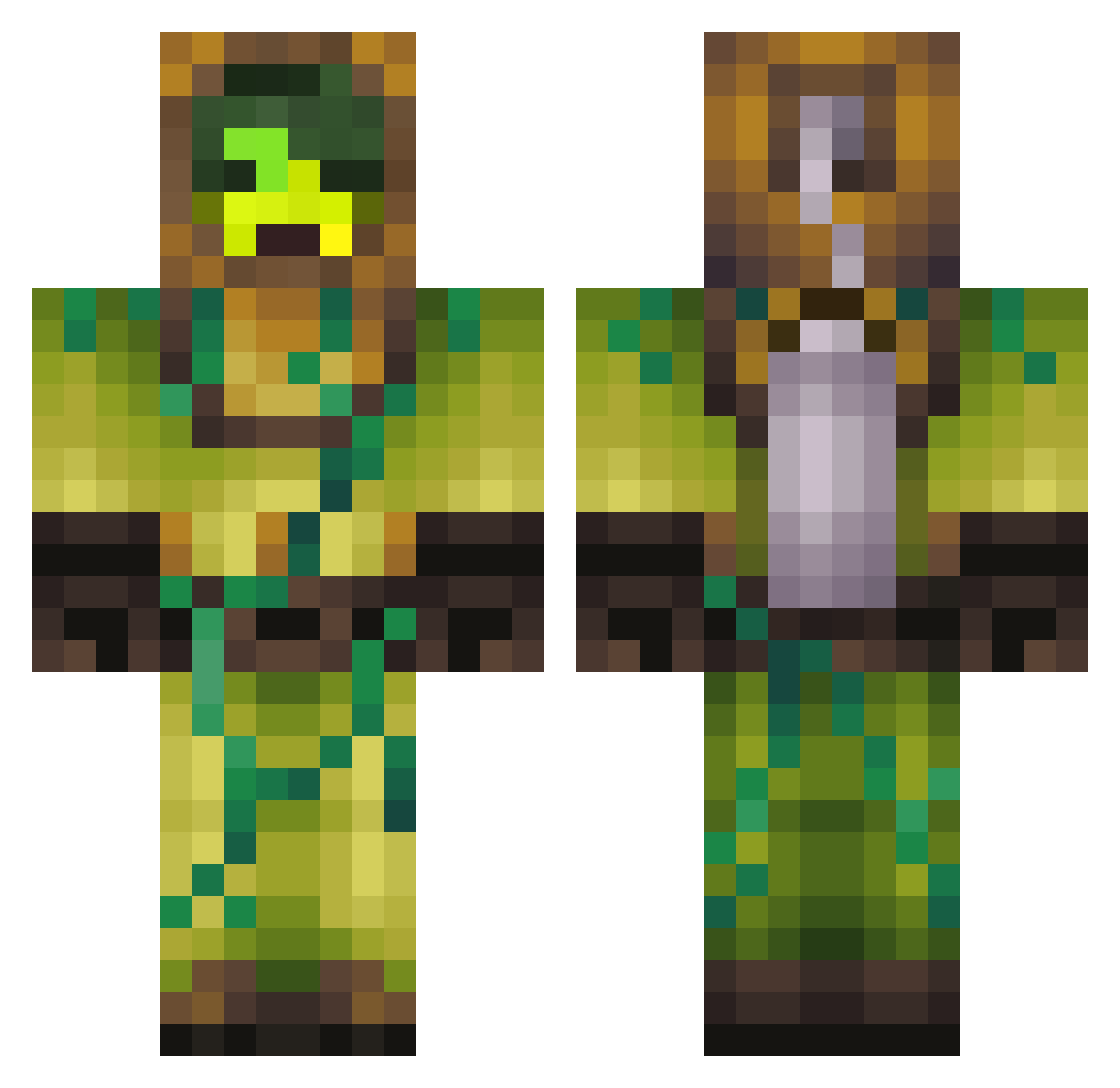 pathfindercris Minecraft skin, front and back view