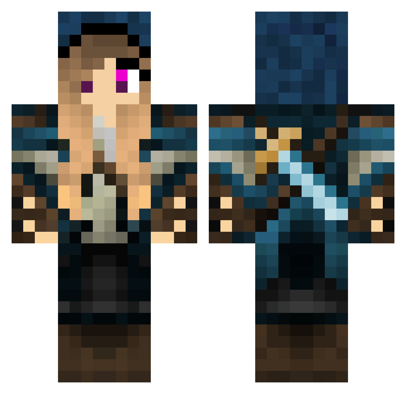 ungovernable Minecraft skin, front and back view