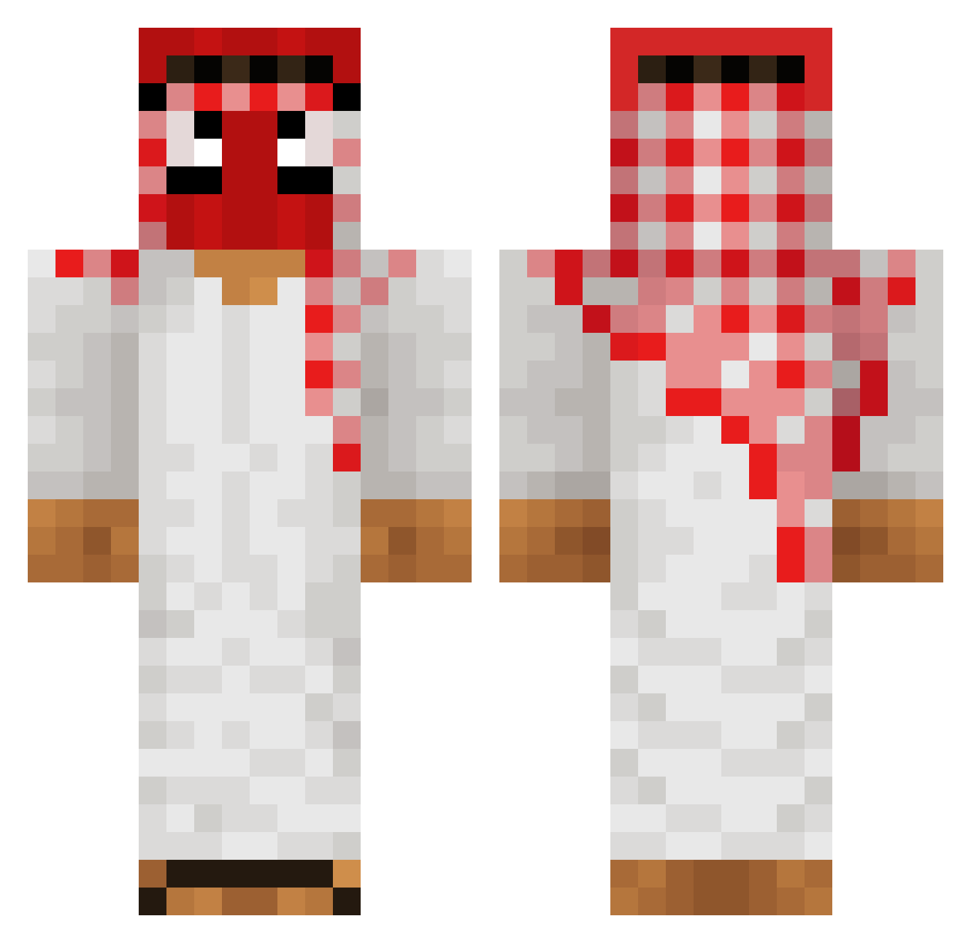 A6K1G Minecraft skin, front and back view