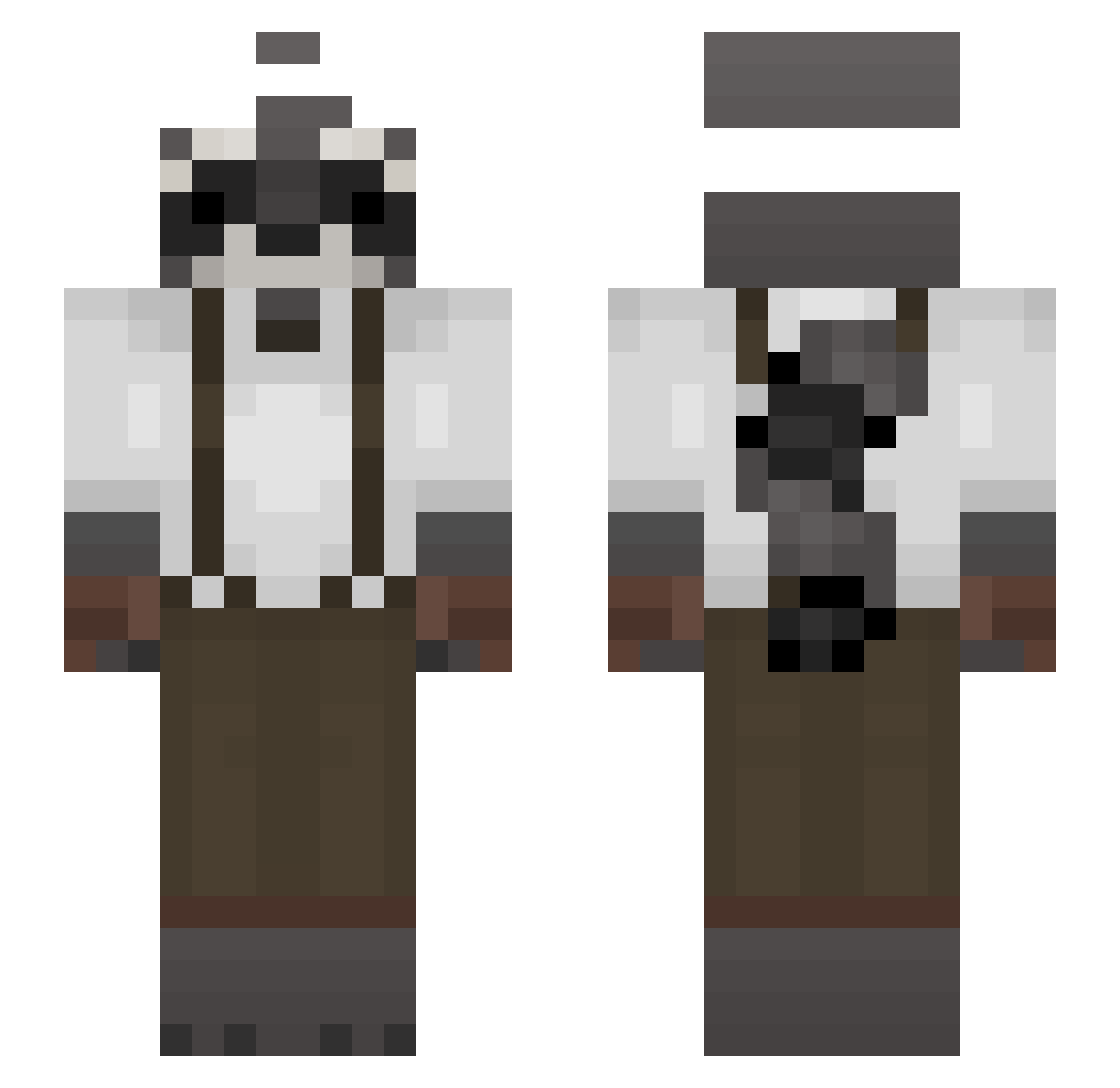 NxtLuFF Minecraft skin, front and back view