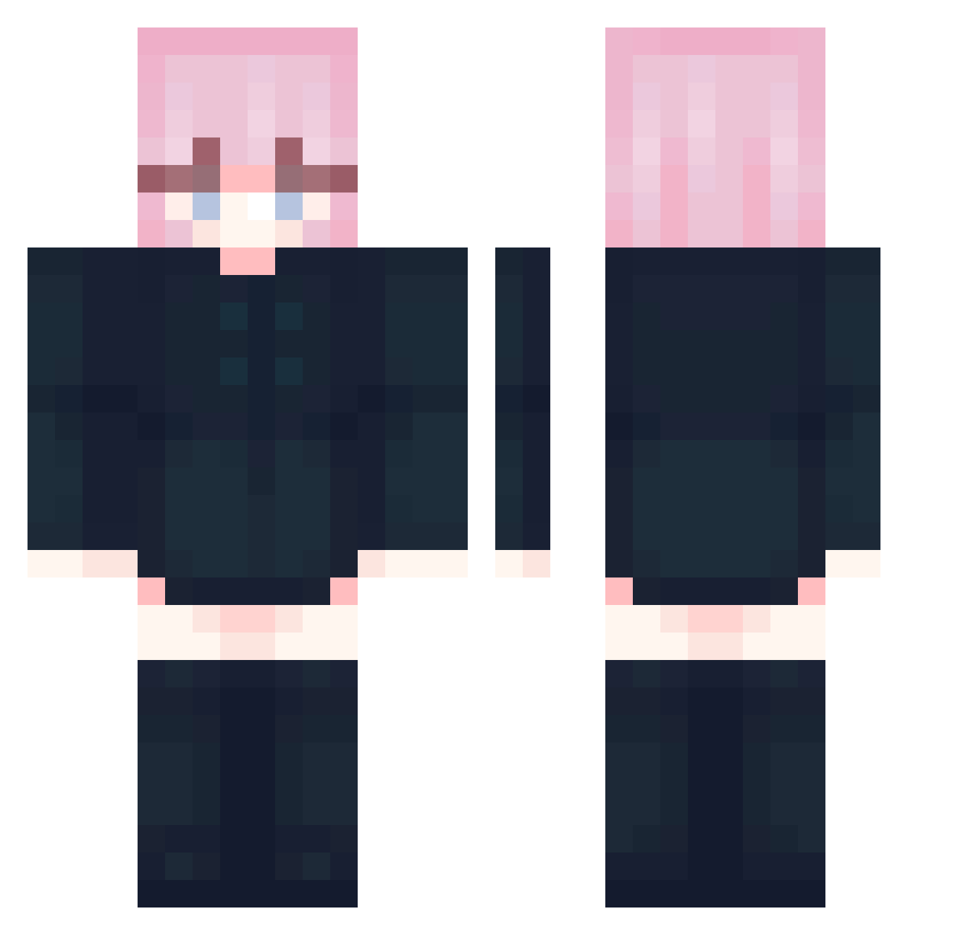 Zwpqp Minecraft skin, front and back view