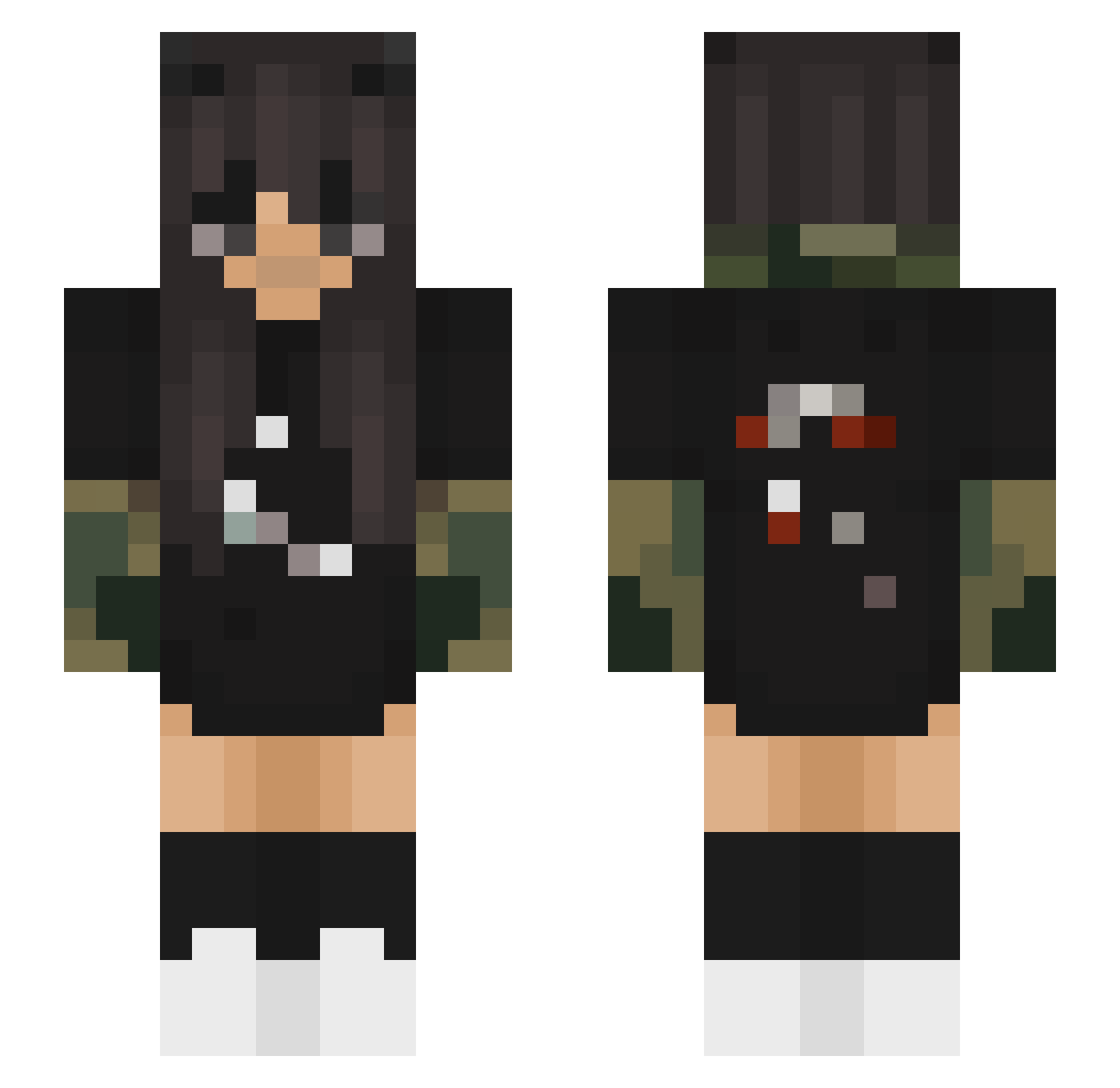 Iris08 Minecraft skin, front and back view