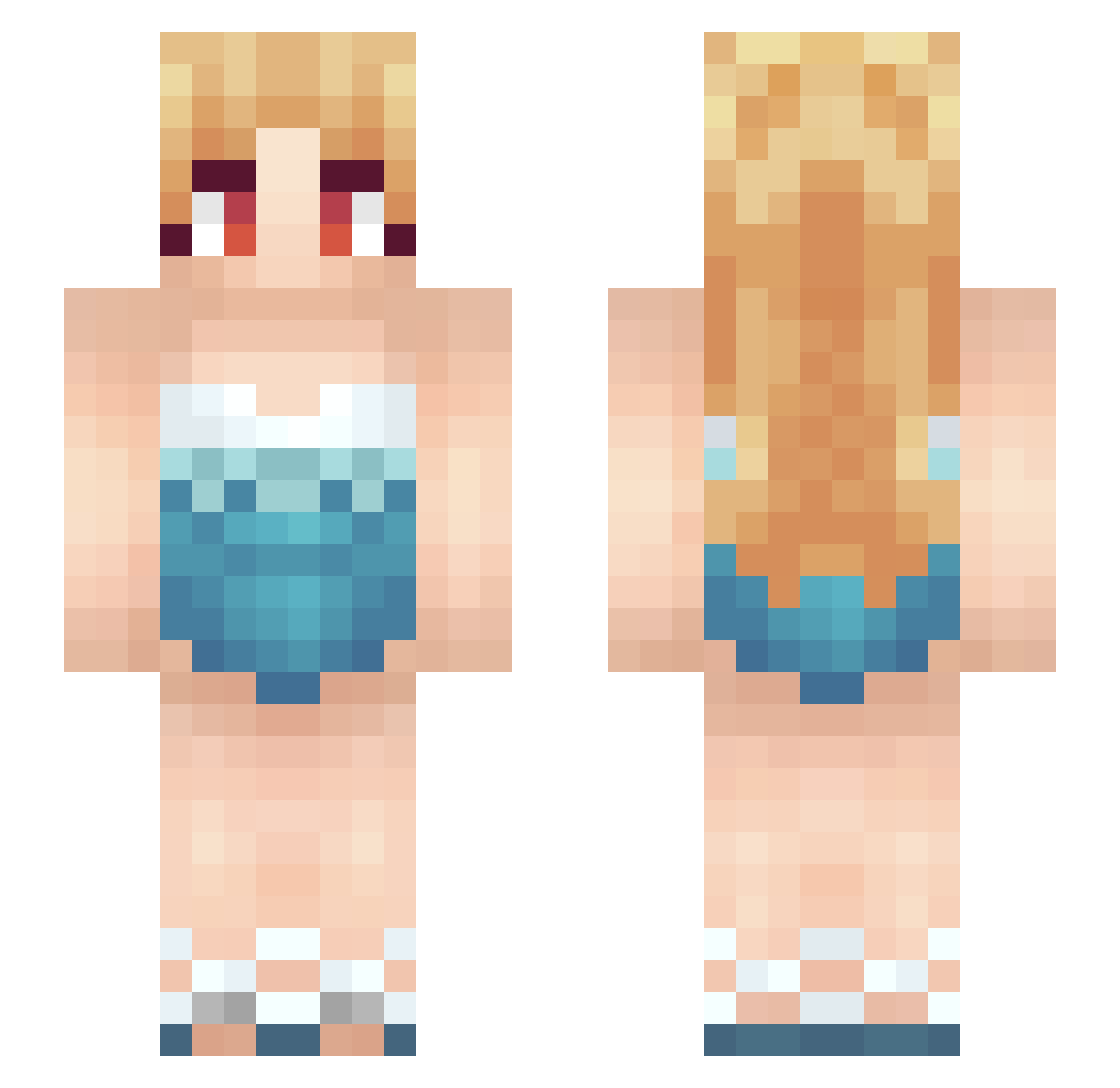 MythicalME404 Minecraft skin, front and back view