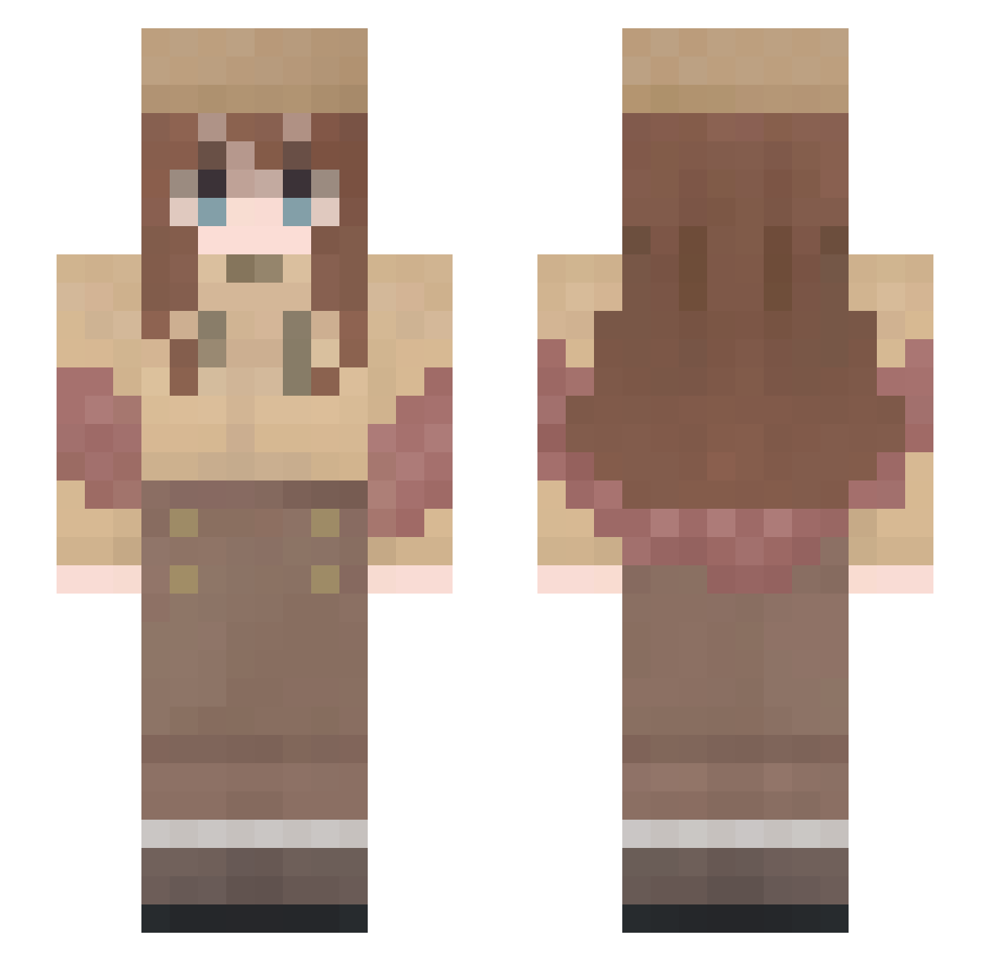 Cookiebeco Minecraft skin, front and back view
