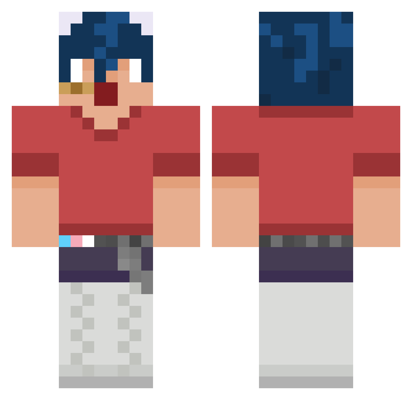 fungrilpe Minecraft skin, front and back view