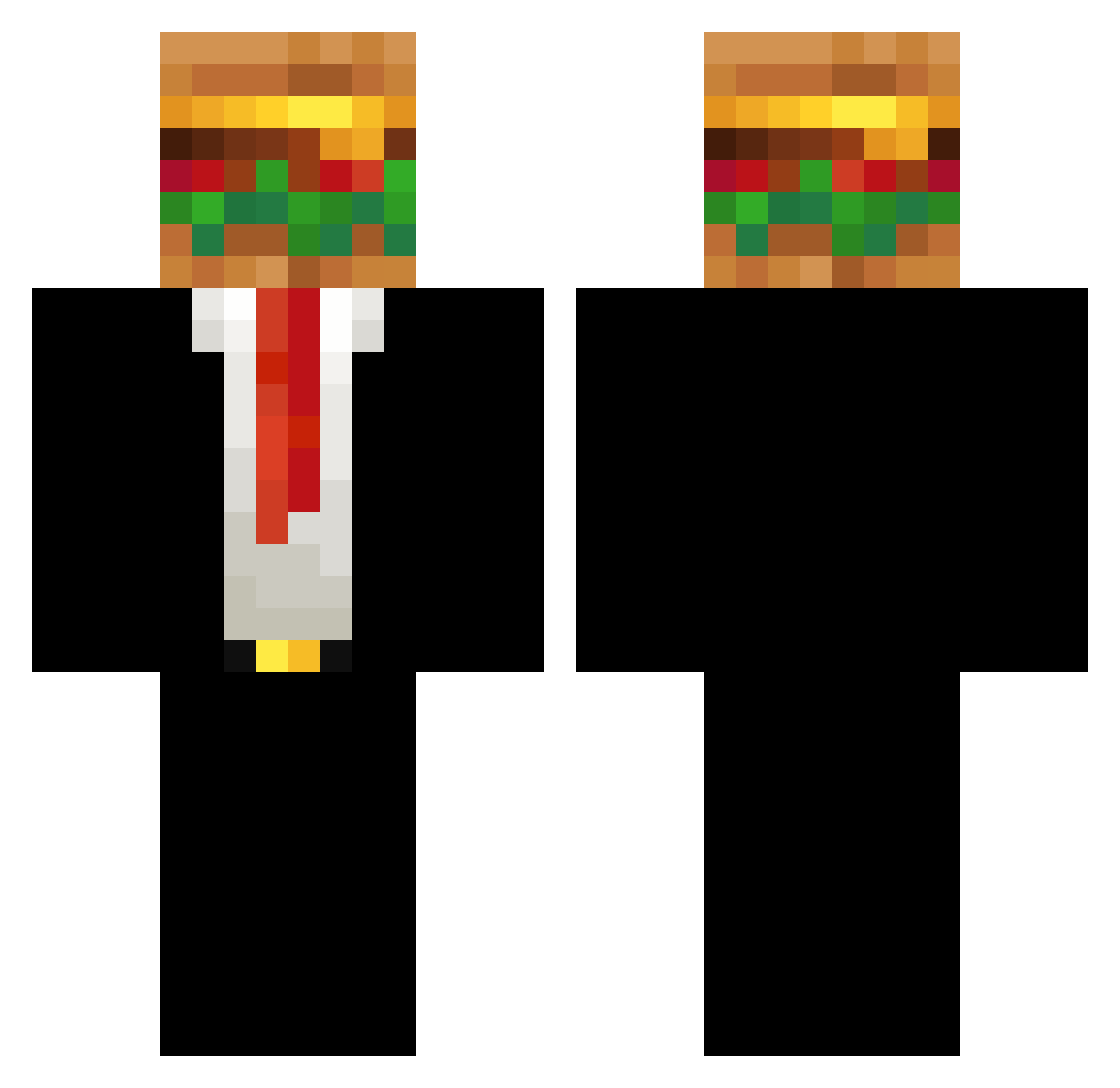 BathingArcy Minecraft skin, front and back view