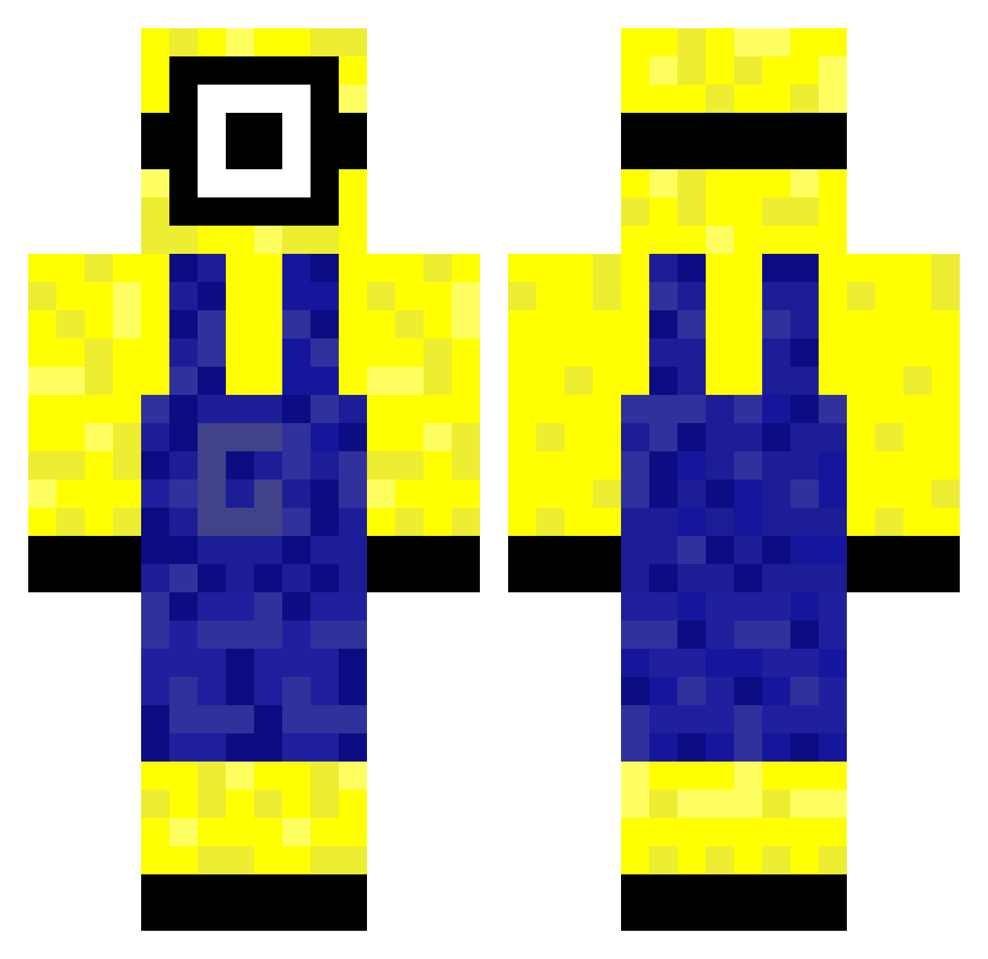 TrainingWolf Minecraft skin, front and back view