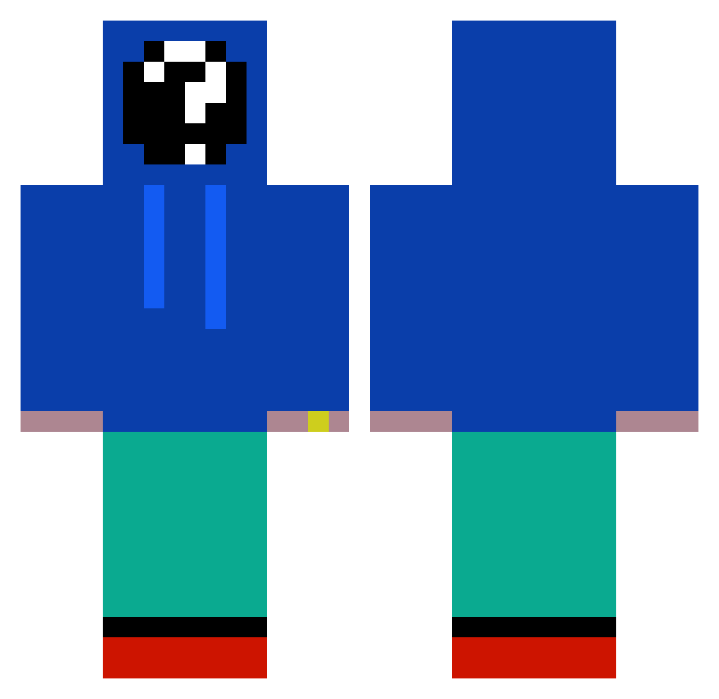 pandaboymc11 Minecraft skin, front and back view