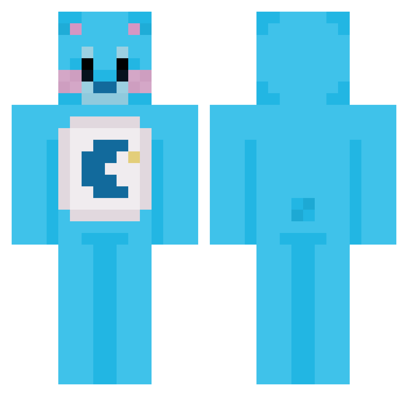 Bluenip_ Minecraft skin, front and back view