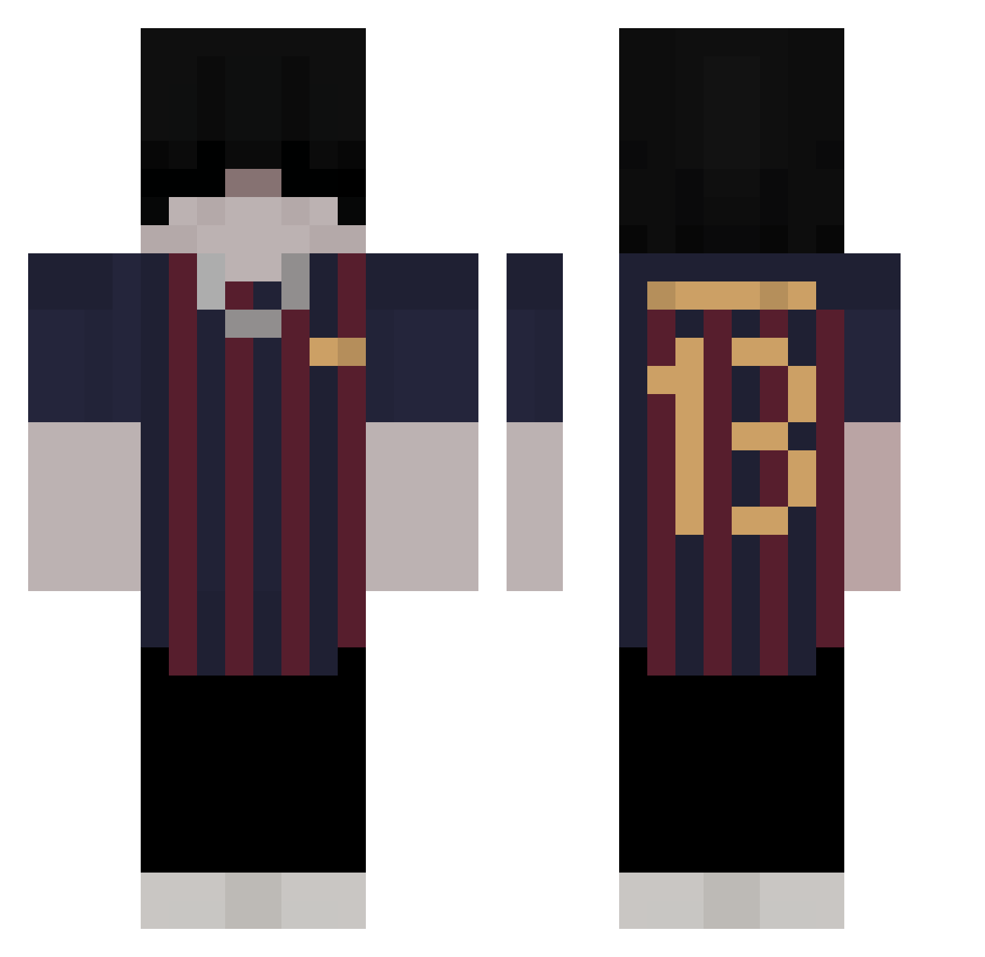 13zi3baa_ Minecraft skin, front and back view