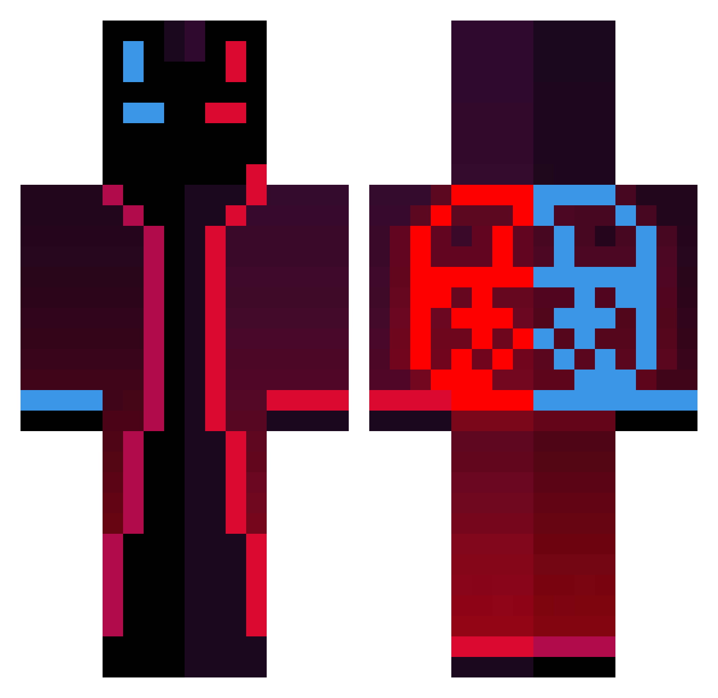 Utahraptor1997 Minecraft skin, front and back view