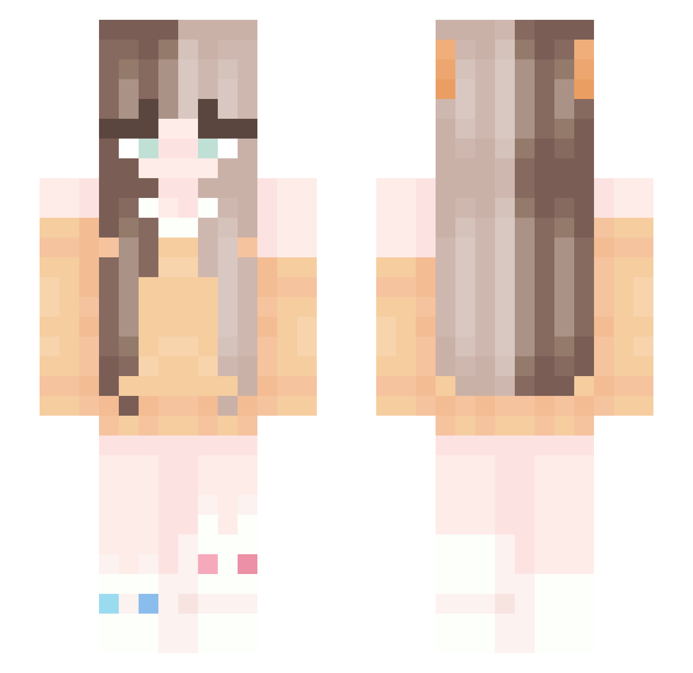 kqiro Minecraft skin, front and back view