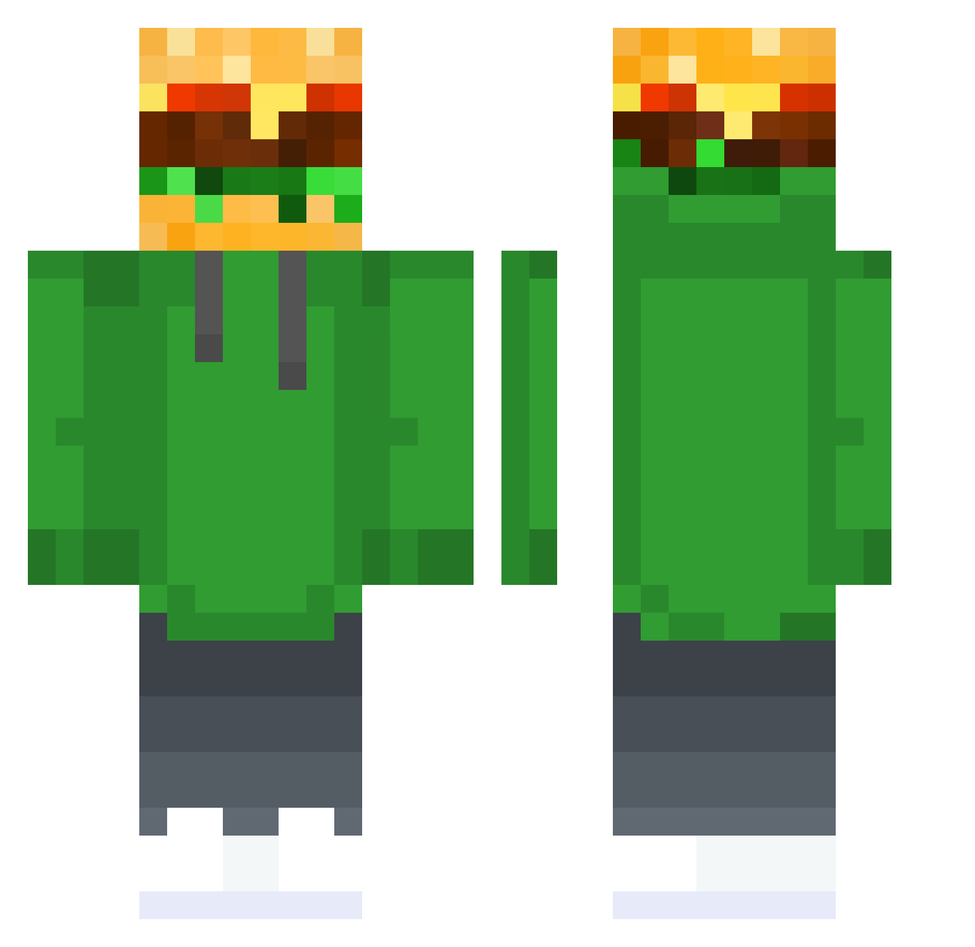 Big_Burga Minecraft skin, front and back view