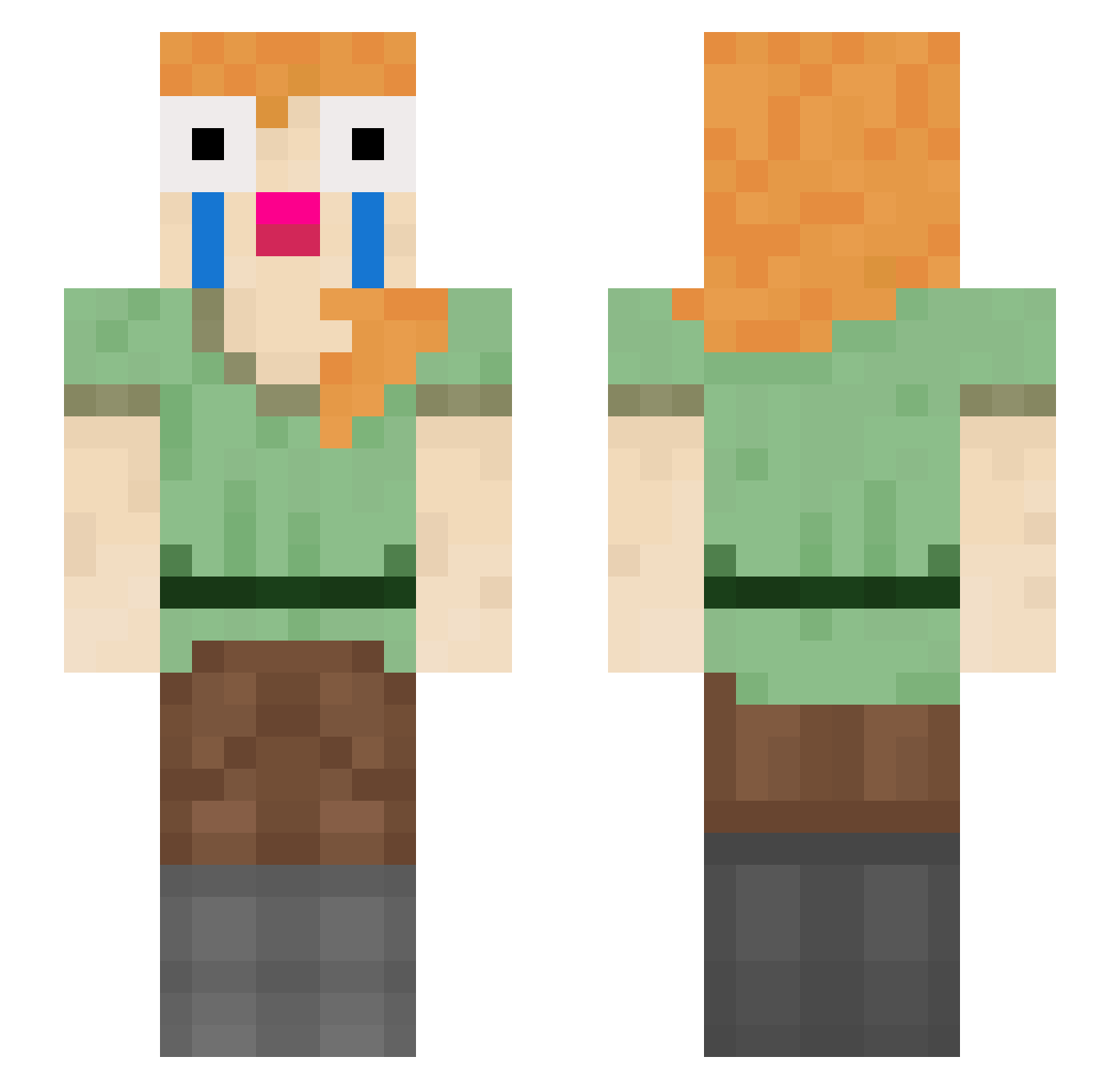 catandG Minecraft skin, front and back view