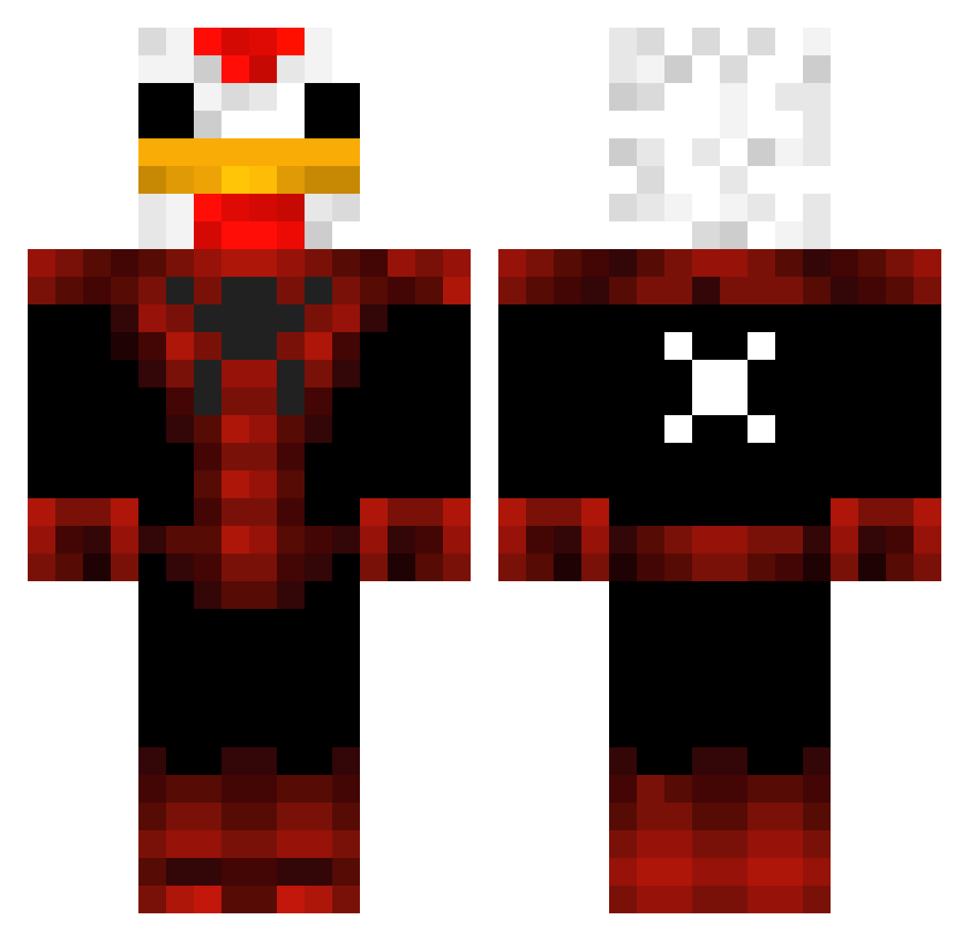Wisch00 Minecraft skin, front and back view